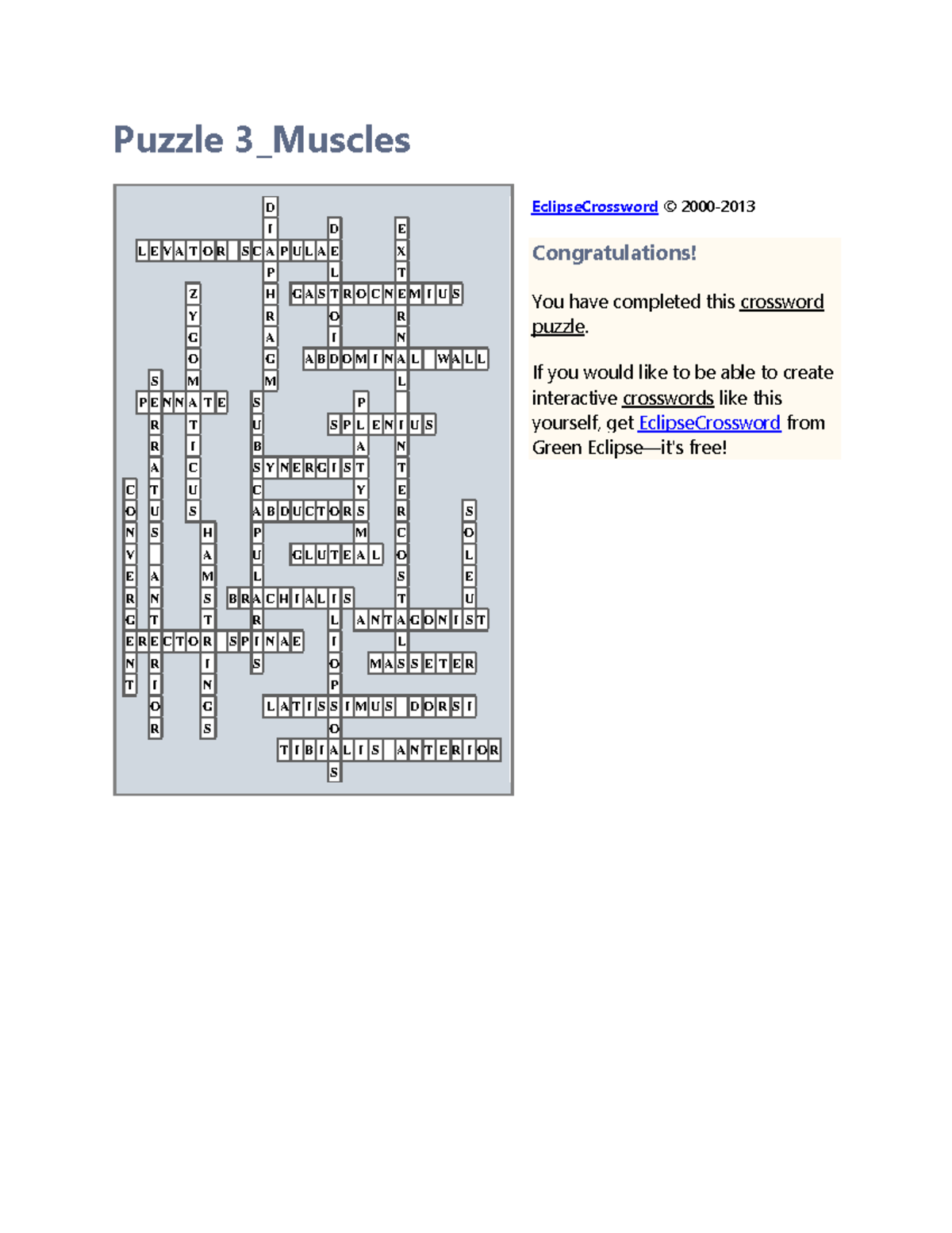 ANP1106 B Puzzle 3 Prof is Dr. Savoury Puzzle 3_Muscles D I D E L E