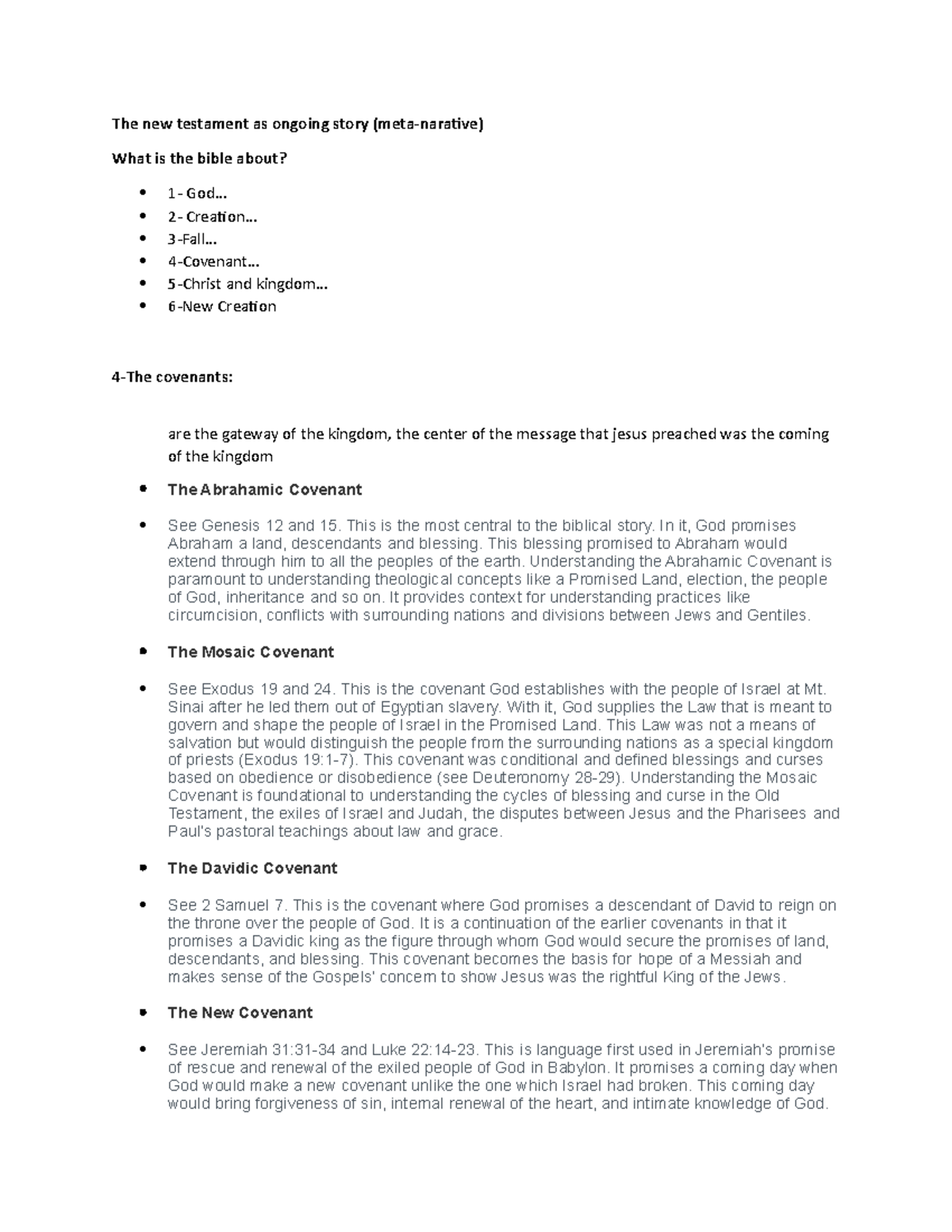 Bible 1100 - The new testament as ongoing story (meta-narative) What is ...