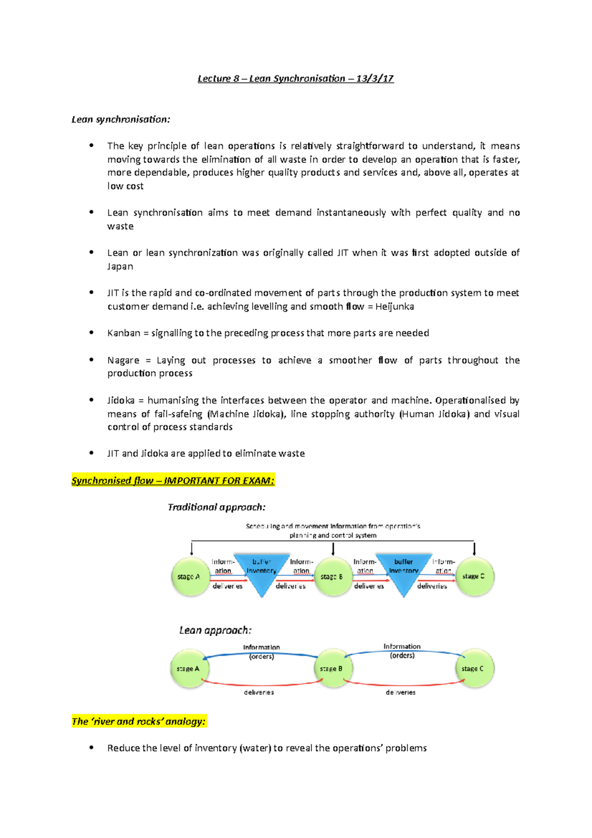 Lecture 8 + AR - Lecture 8 – Lean Synchronisation – 13/3/ Lean ...