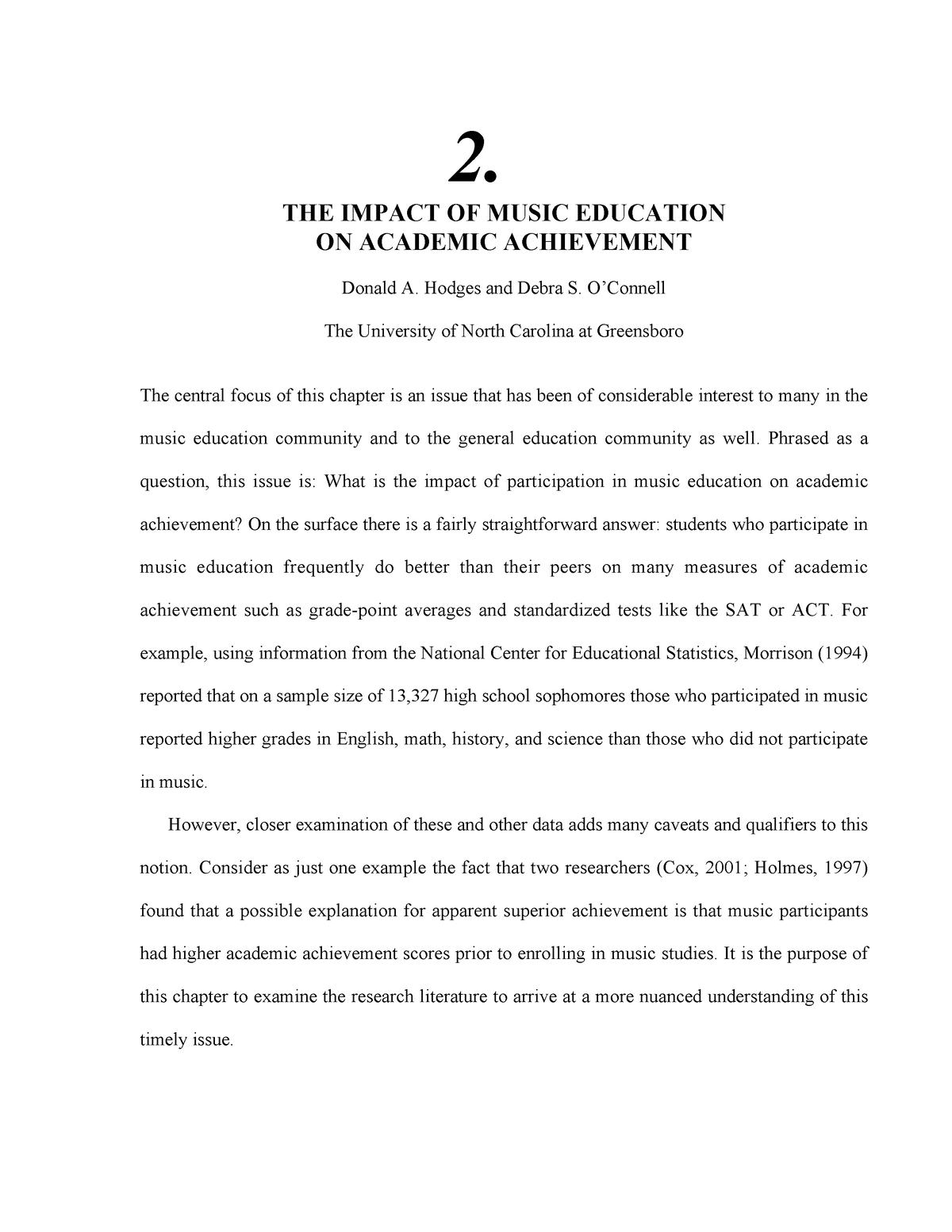 thesis on music education