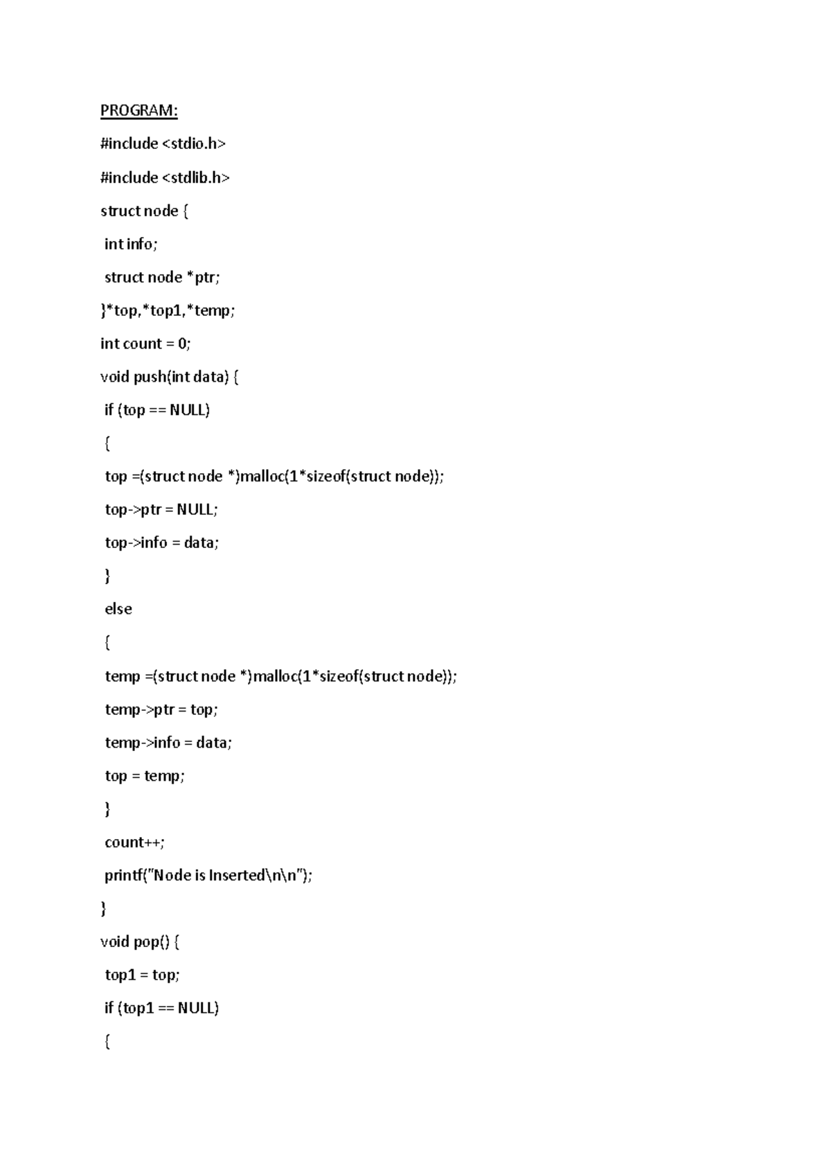 10. Stack AND Queue Using LL - PROGRAM: #include #include struct node ...