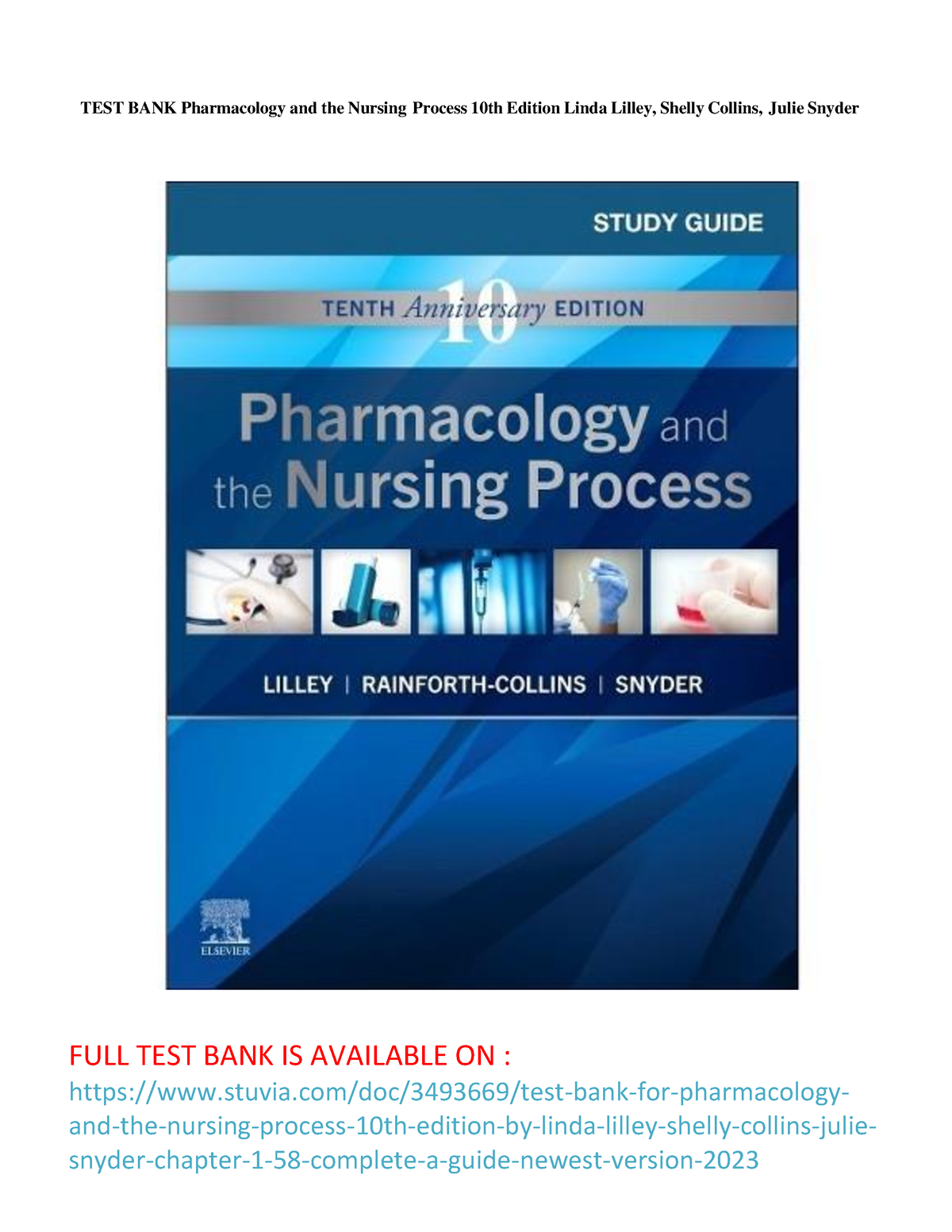 TEST BANK Pharmacology and the Nursing Process 10th Edition Linda 