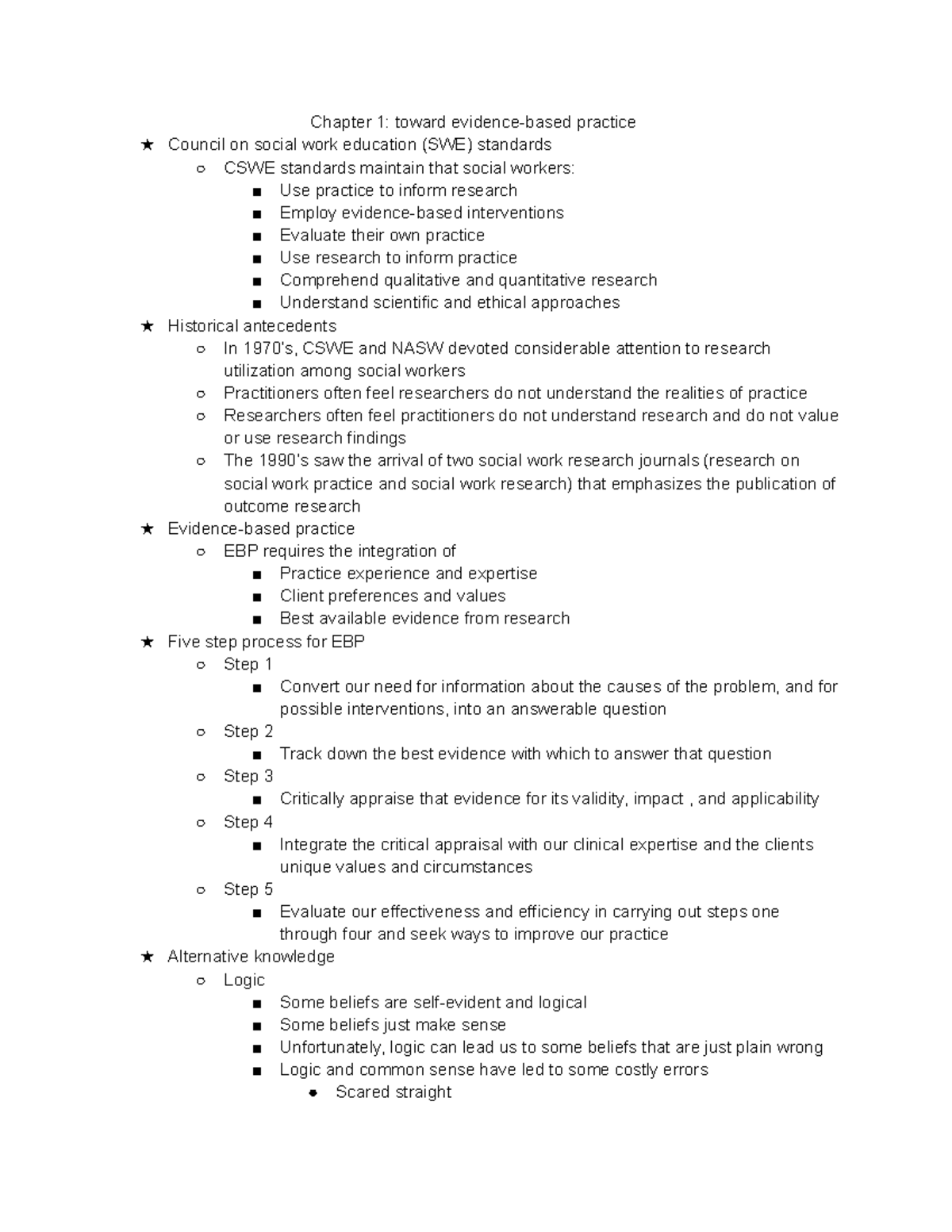 Chapter 1 Toward Evidence-based Practice - Chapter 1: Toward Evidence ...