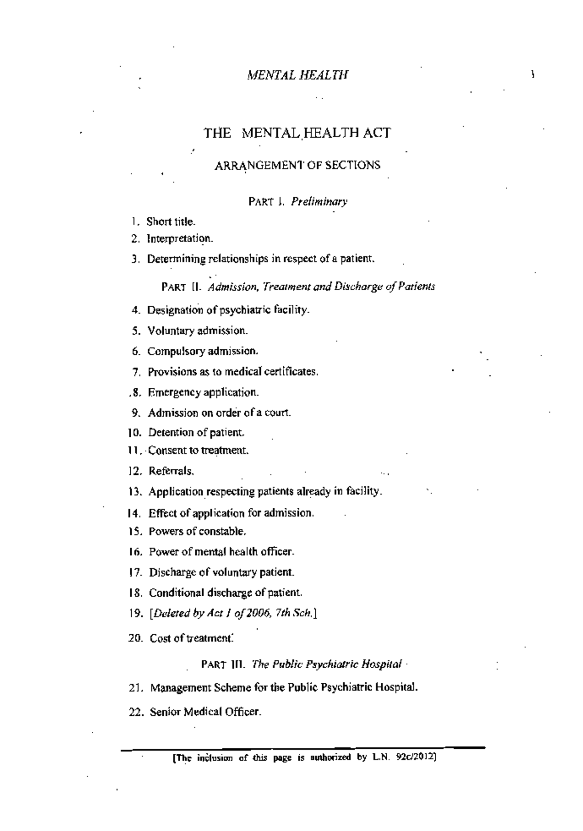 Mental Health Act 1 - Capacity to enter contract - THE MENTAL,HEALTH ...