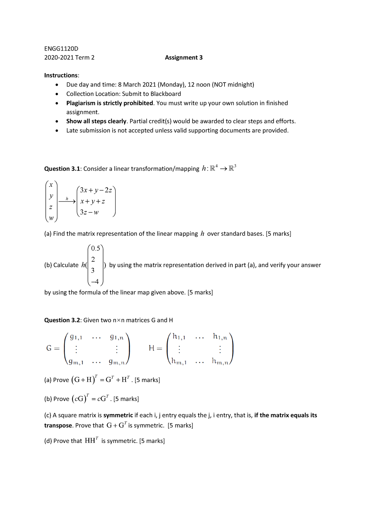 Assignment 3 Engg11d 21 Term Assignment Instructions Due Day And Time Studocu