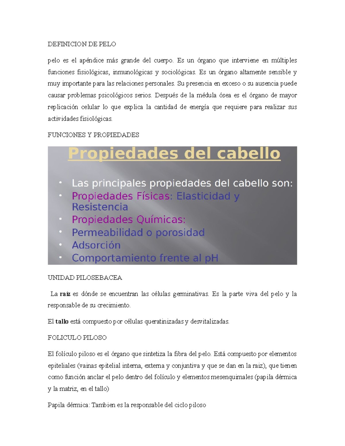 Definicion DE PELO - Resumen de la clasificación y composición del pelo ...