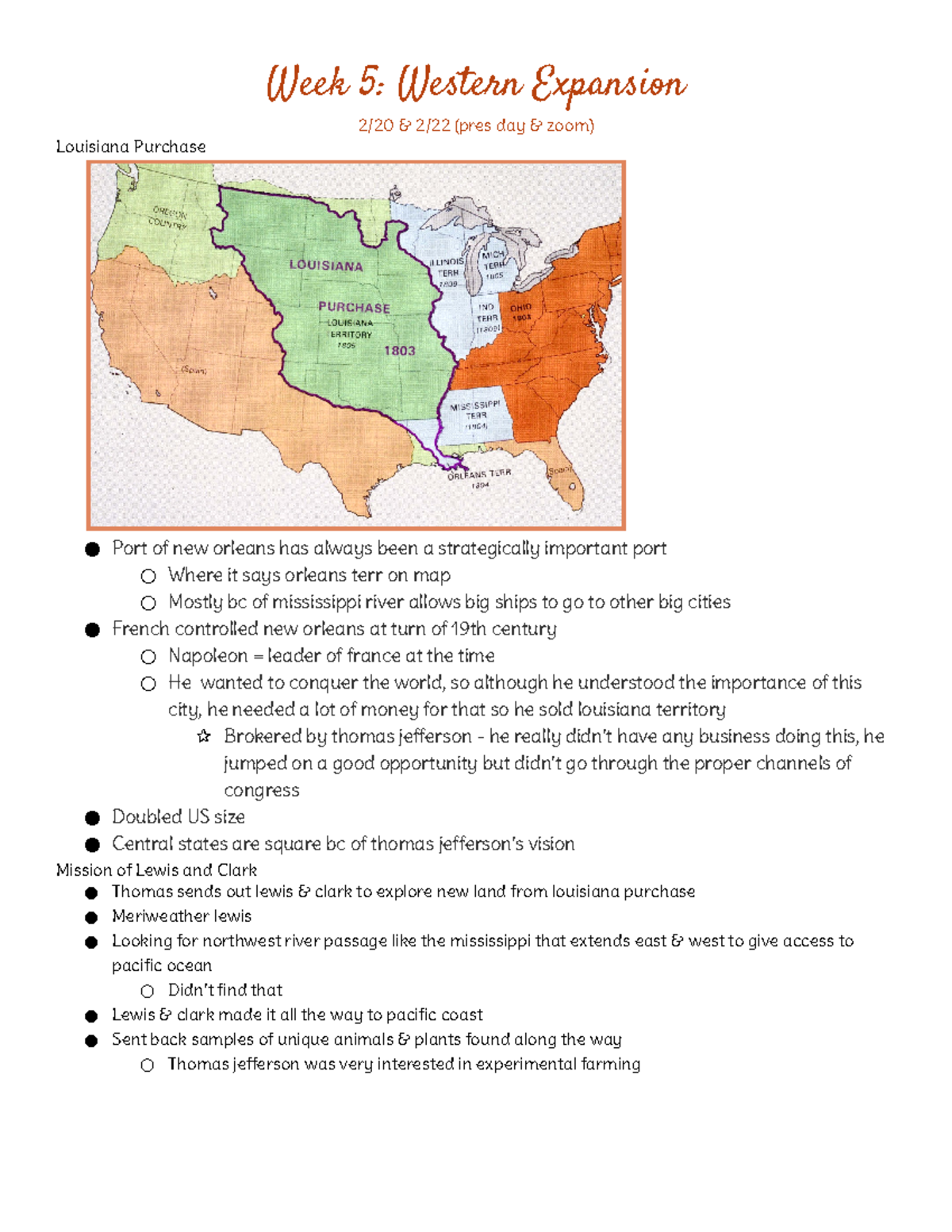 Week 5 Western Expansion Week 5 Western Expansion 2/20 & 2/22 (pres
