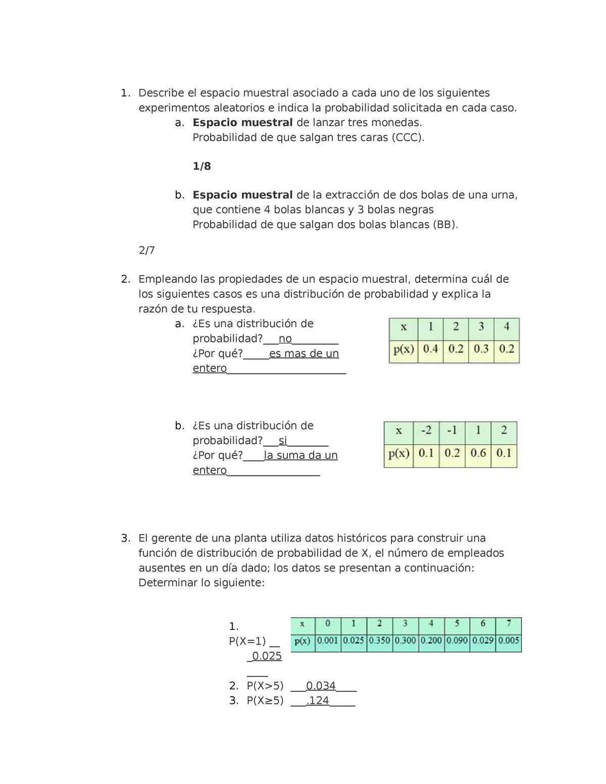 Eje Eyp Tarea Describe El Espacio Muestral Asociado A Cada Uno De