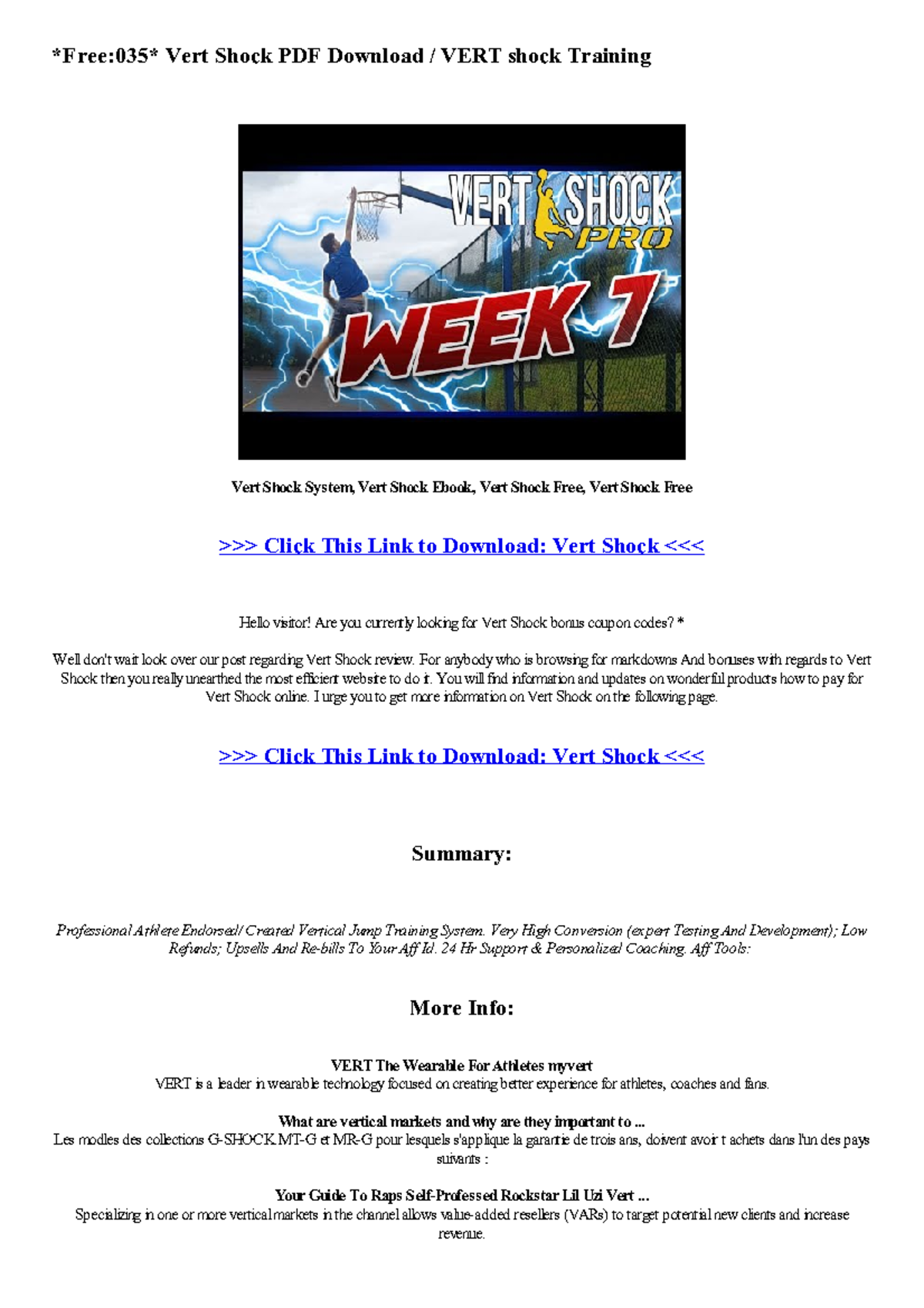 Liye qwe Free035 Vert Shock PDF Download / VERT shock Training