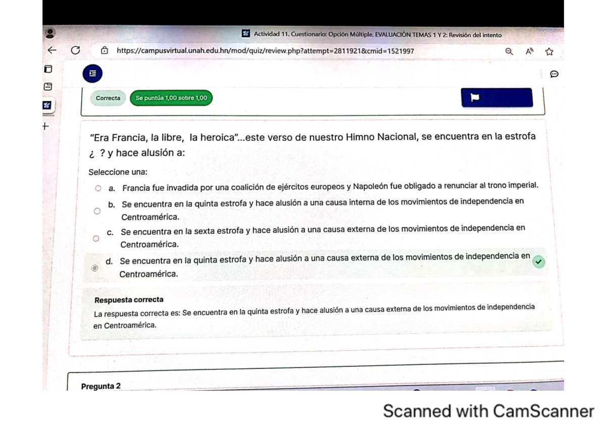 Actividad 11 Historia De Honduras - Actividad 11. Cuestionario: Opción ...