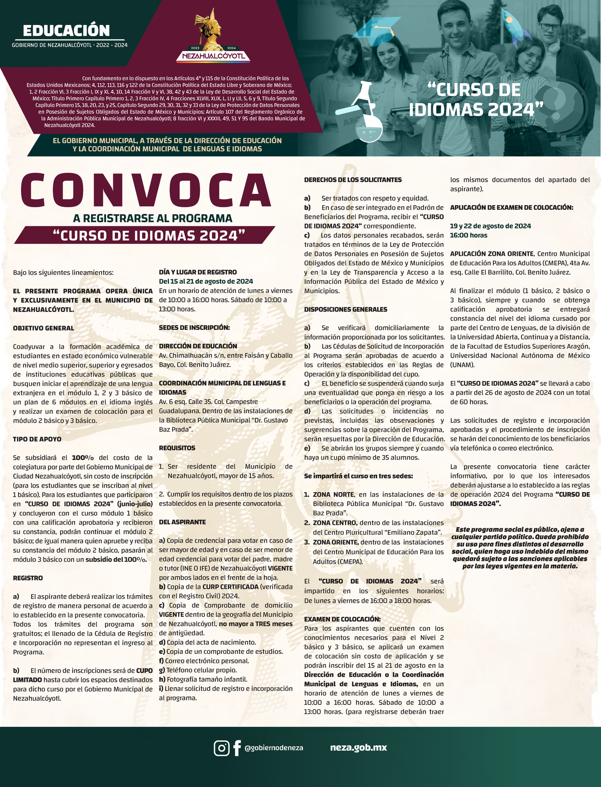 Convocatoria curso de idiomas 2024 - “CURSO DE IDIOMAS 2024” “CURSO DE ...