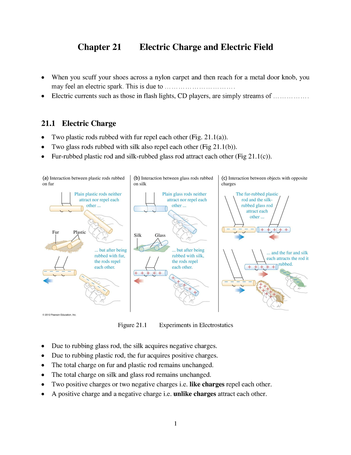 Chapter 21 Electric Charge And Electric Field - This Is Due To