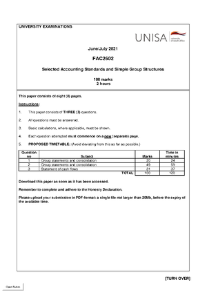 FAC 2602 - 2024 - Semester 1 - Assessment 4 Solution A - MEMORANDUM ...