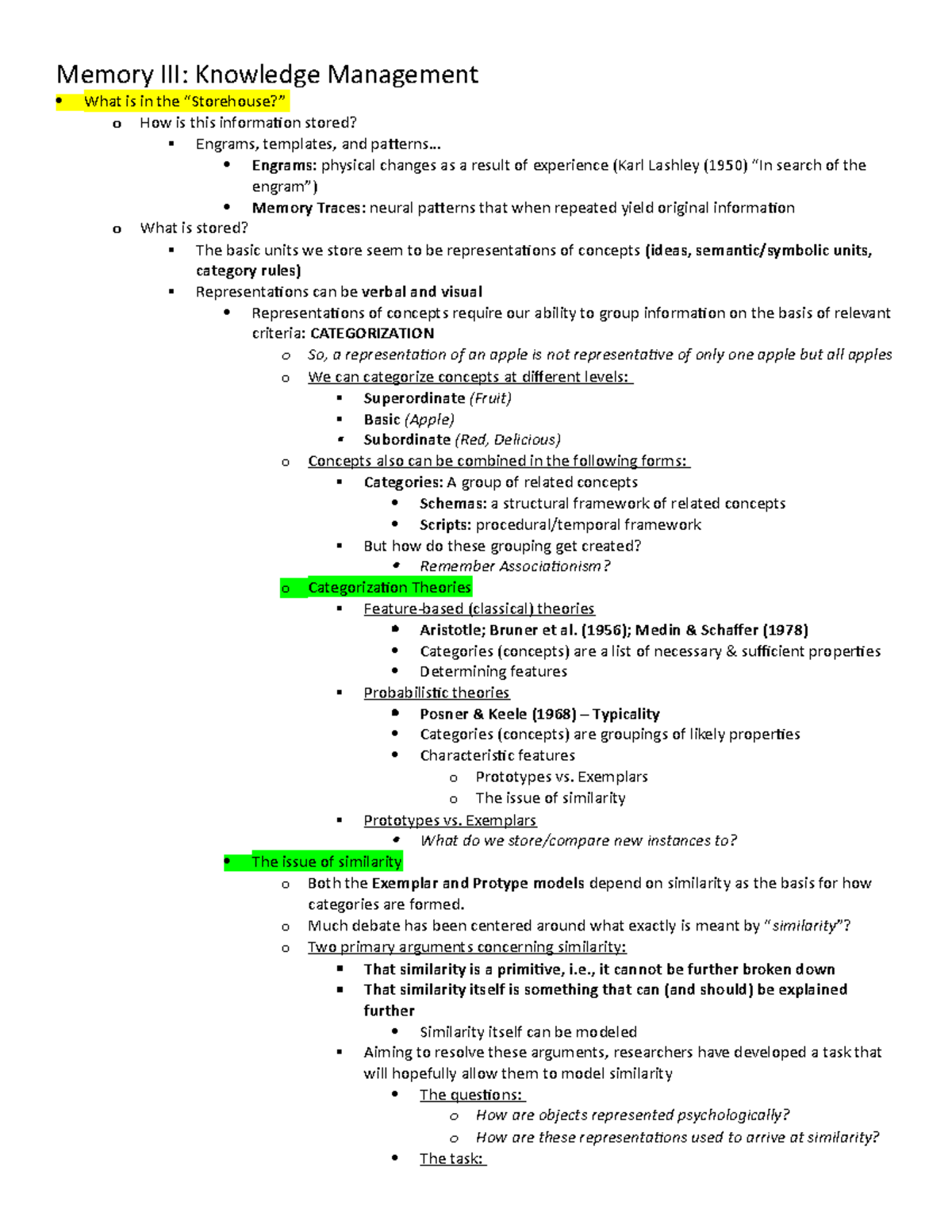 Memory III - Knowledge Management - Memory III: Knowledge Management ...
