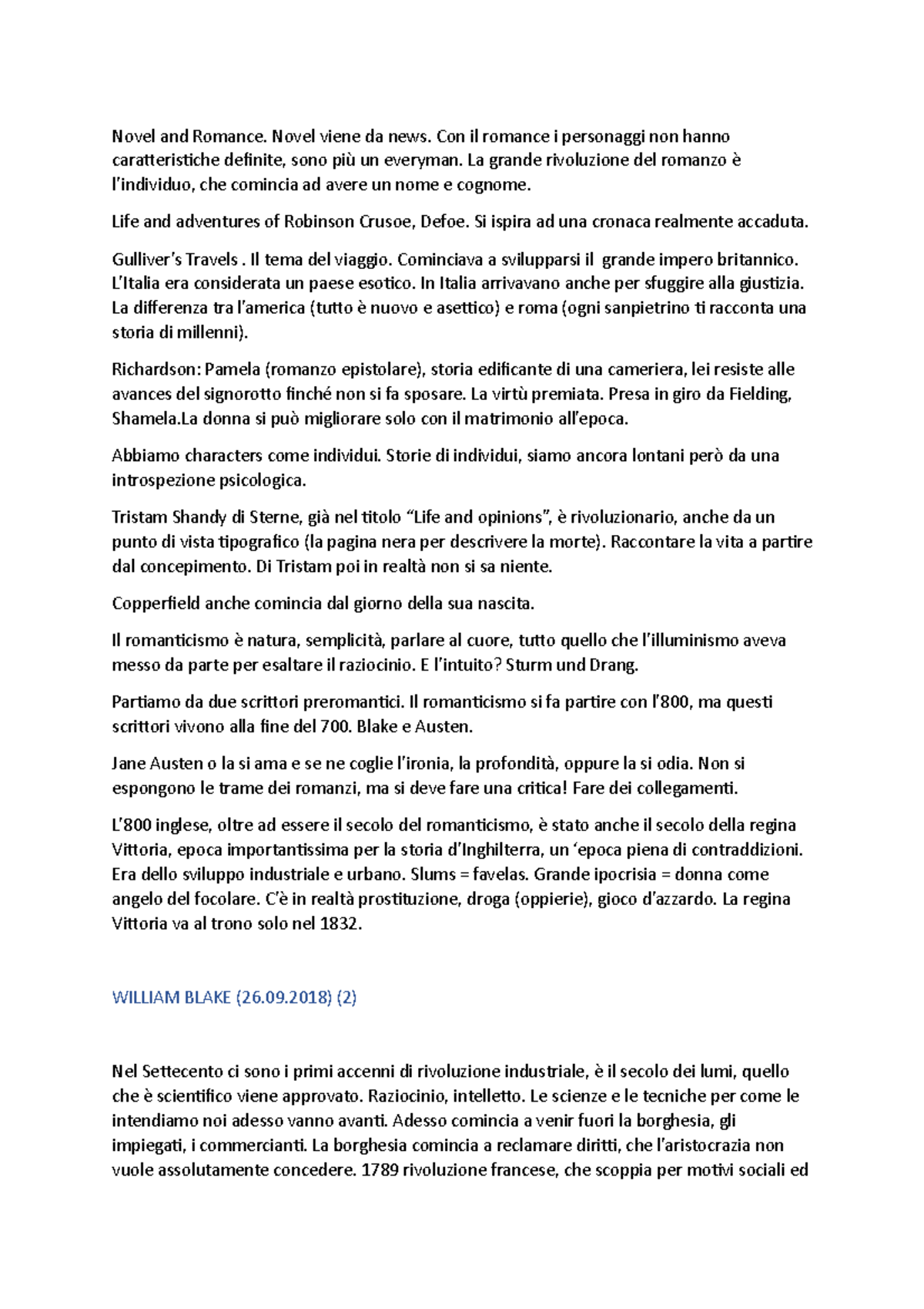 Letteratura Inglese Ii Studocu