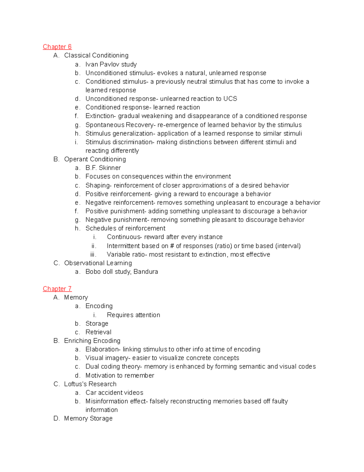 PSY205 Exam 2 Study Guide - Chapter 6 A. Classical Conditioning a. Ivan ...