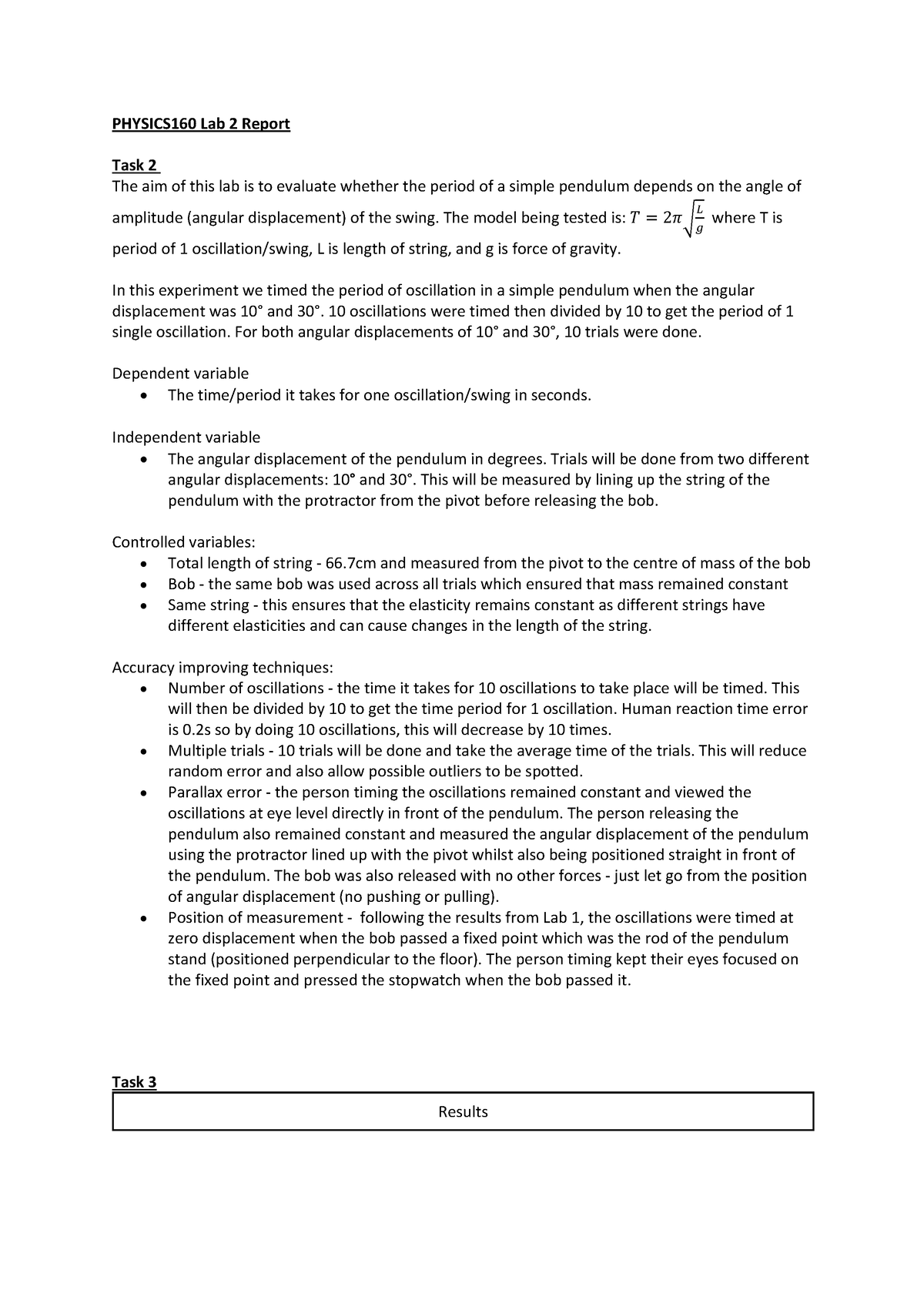 lab report physics experiment 2 sp015