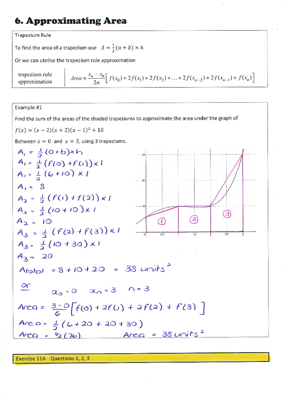 6. Approximating Area My Notes - 6. Approximating Area Trapezium Rule ...