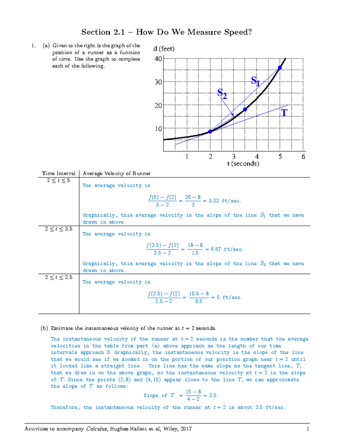 Chap2 sol - chap 2 sol - Section 2 – How Do We Measure Speed? (a) Given ...