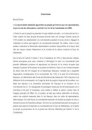 Dissertation - L'État Unitaire - TD N° La France : Un État Unitaire ...