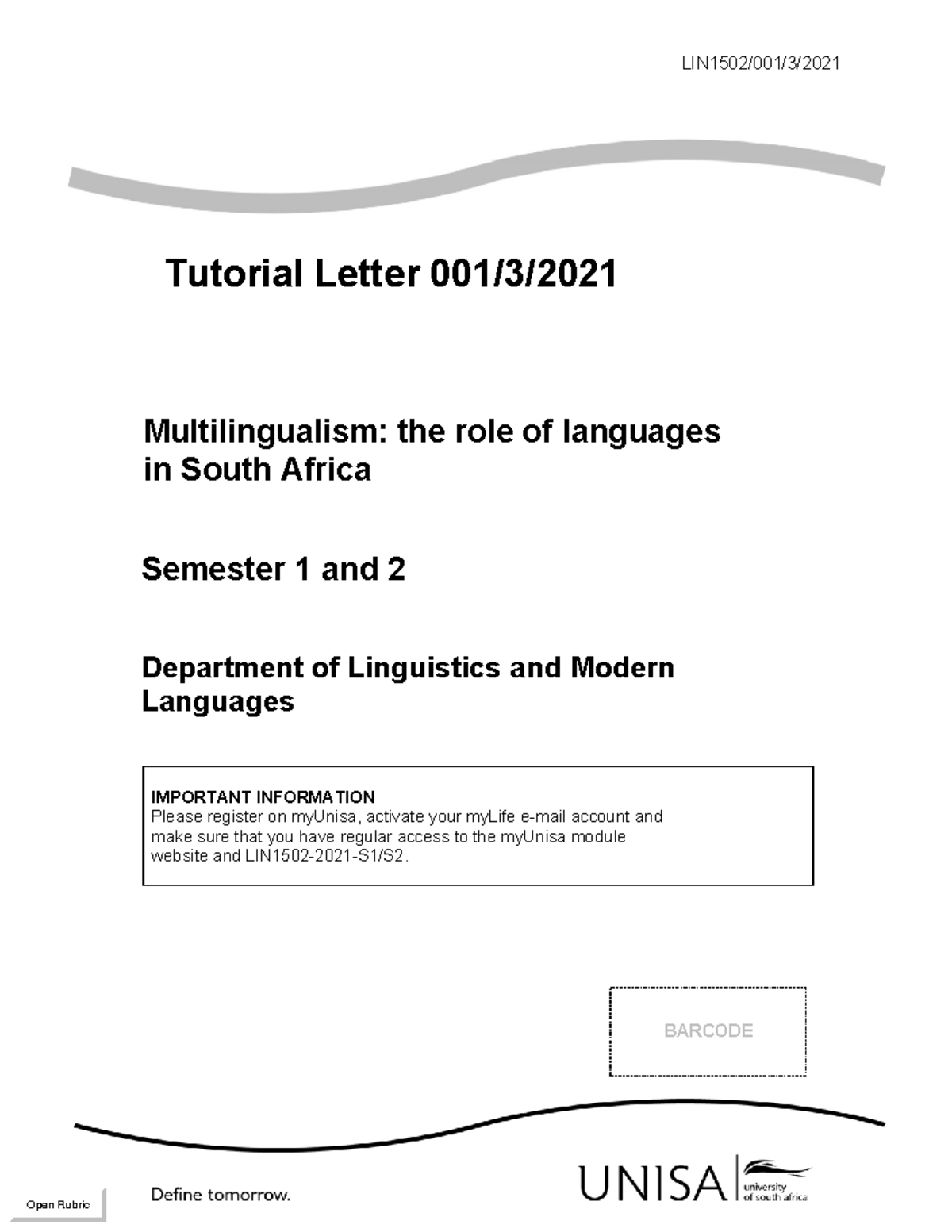 001 2021 3 b tutorial letter for both semesters - Tutorial Letter 001/3 ...
