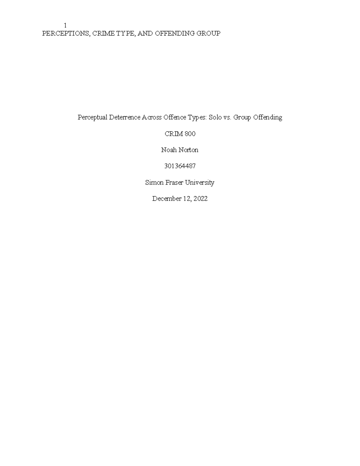 Lit Rev Example - notes - PERCEPTIONS, CRIME TYPE, AND OFFENDING GROUP ...
