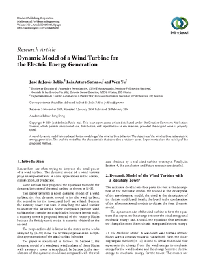 Mechanical Modeling of Wind Turbine Comparative Study - See discussions ...