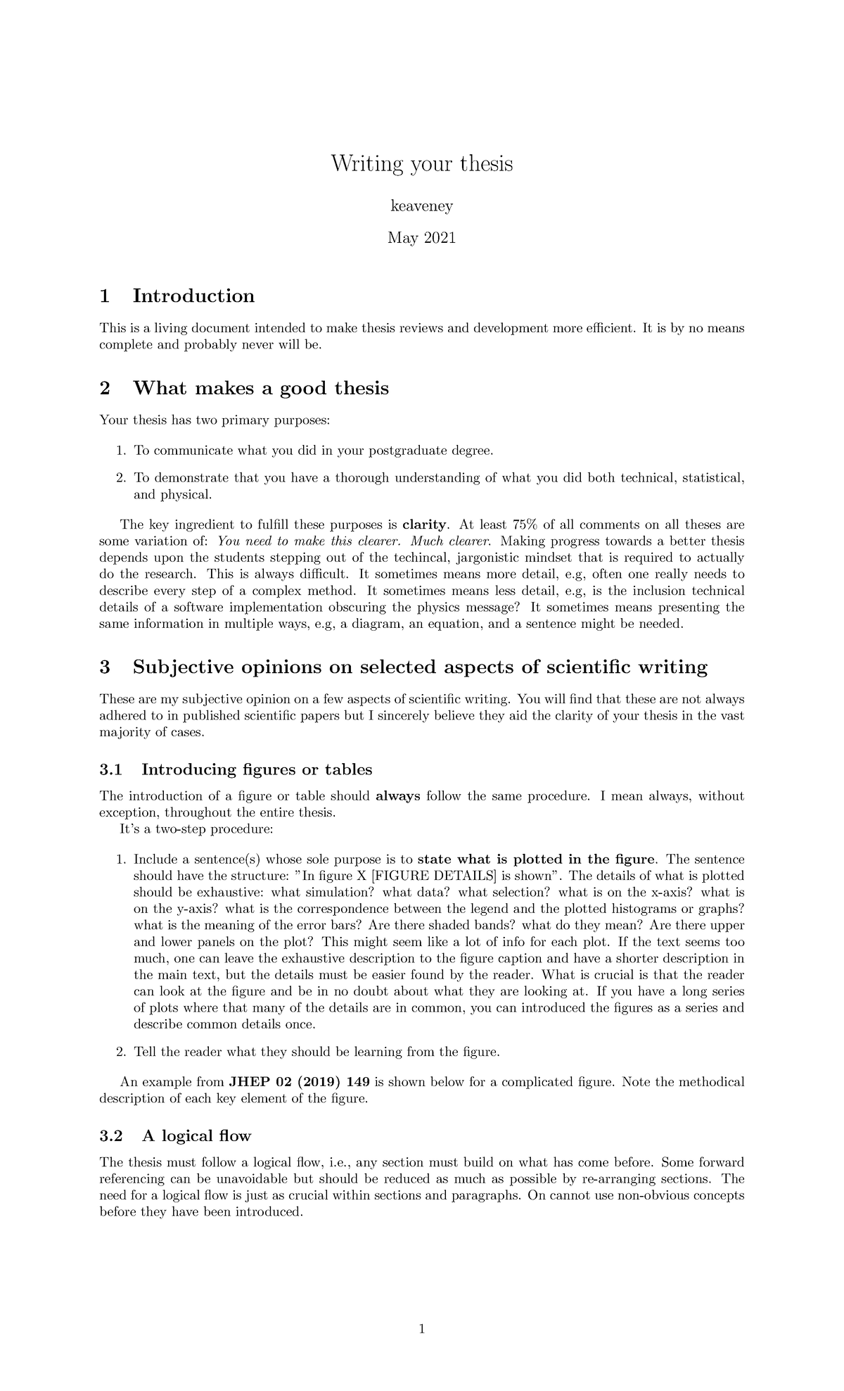 Writing your thesis-2 - Information on how to write a particle physics ...