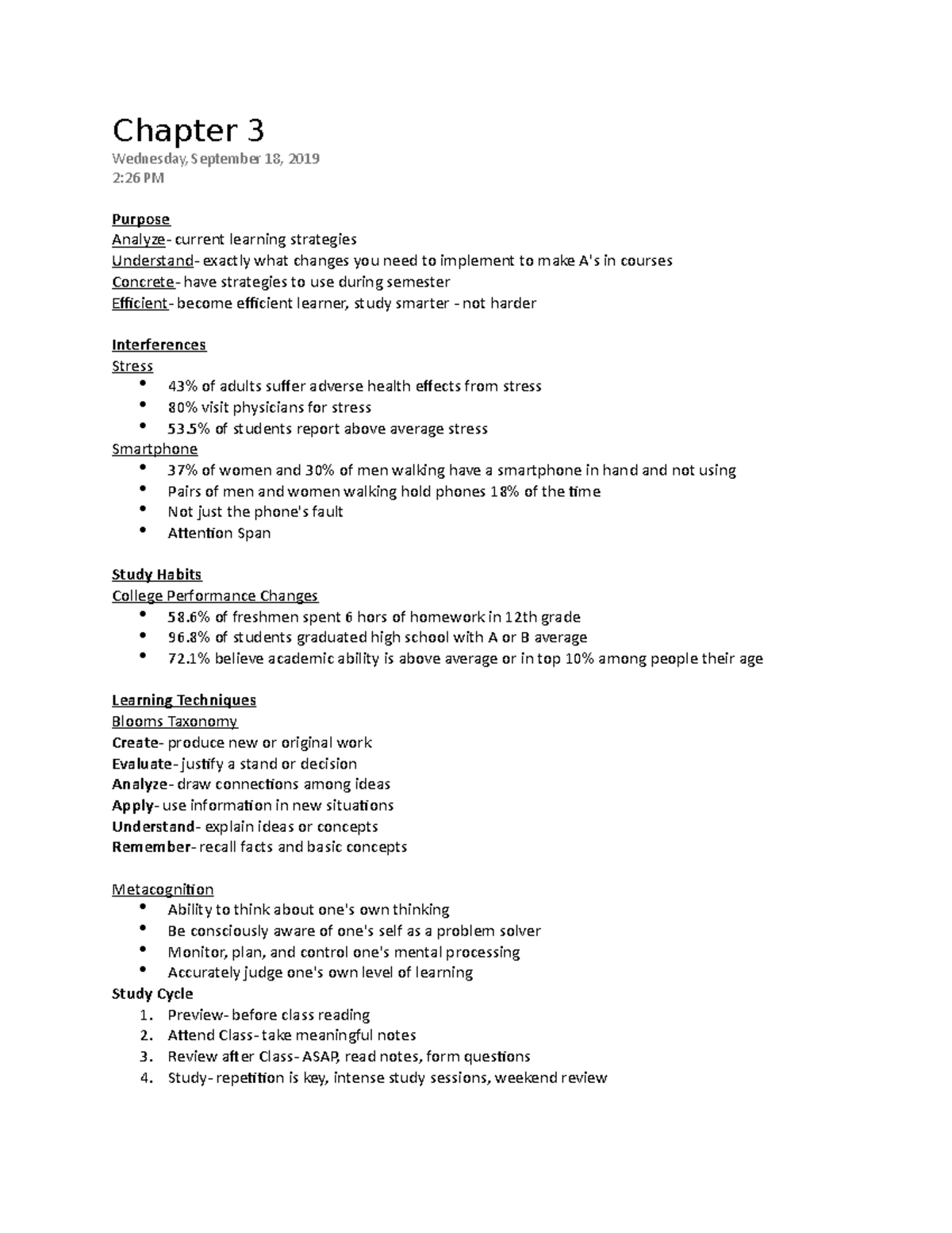 Chapter 3 - Lecture notes 3 - Chapter 3 Wednesday, September 18, 2019 2 ...
