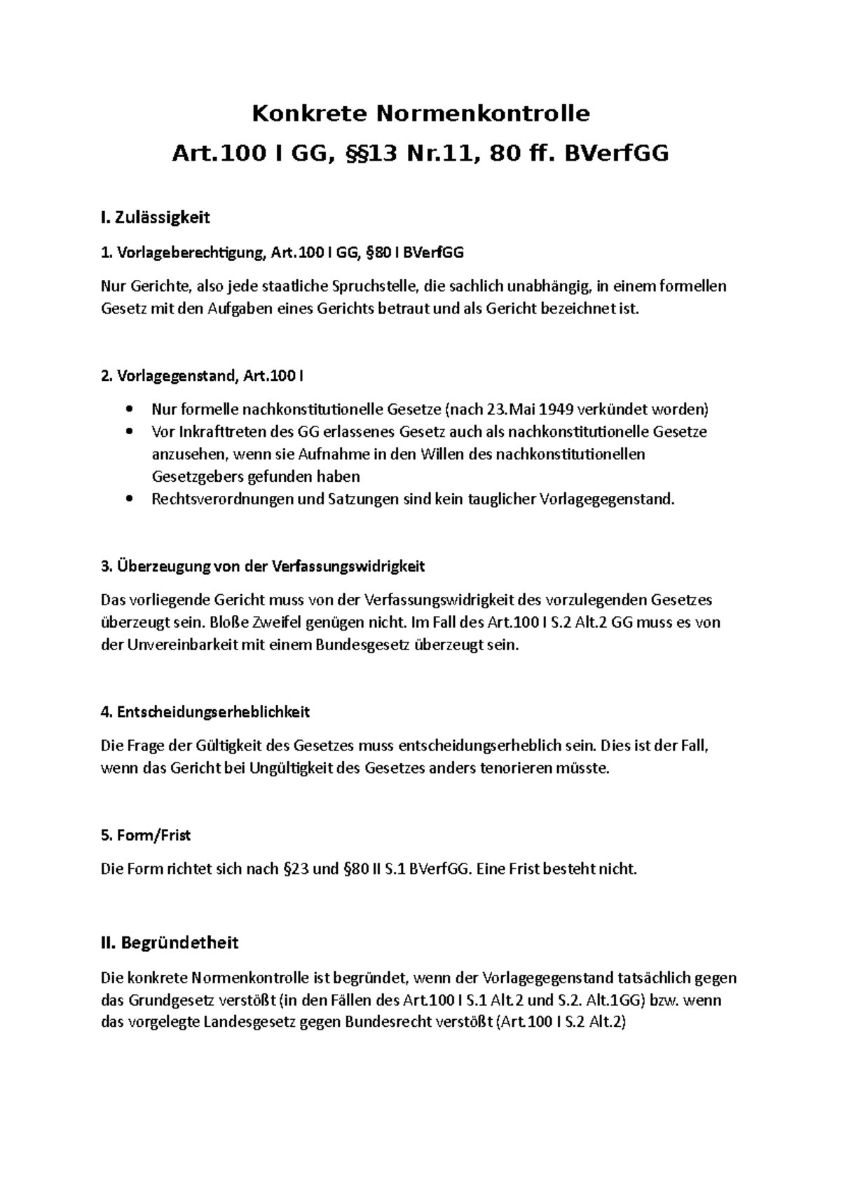 Unterschied Abstrakte Und Konkrete Normenkontrolle Schema Konkrete Normenkontrolle - Konkrete Normenkontrolle Art I GG