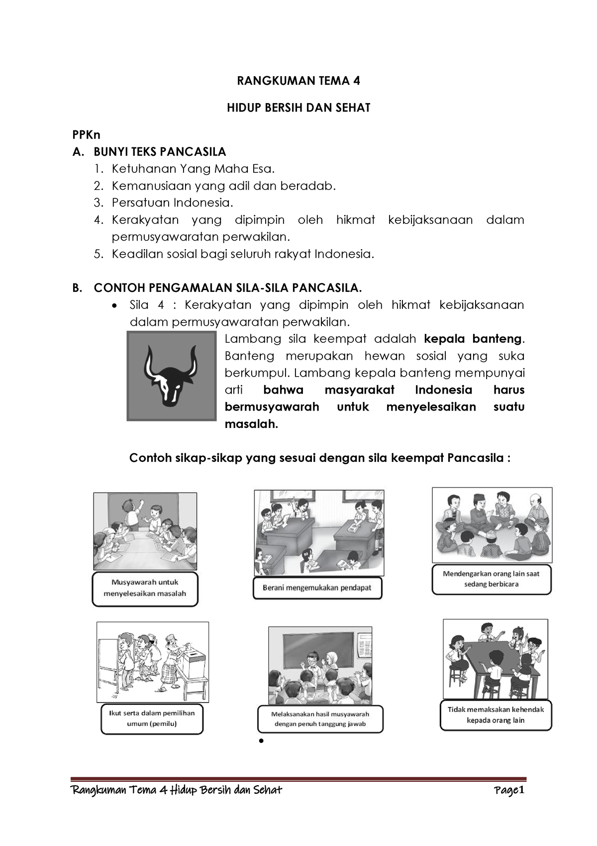 Rangkuman TEMA 4 - Materi Keguruan - RANGKUMAN TEMA 4 HIDUP BERSIH DAN ...