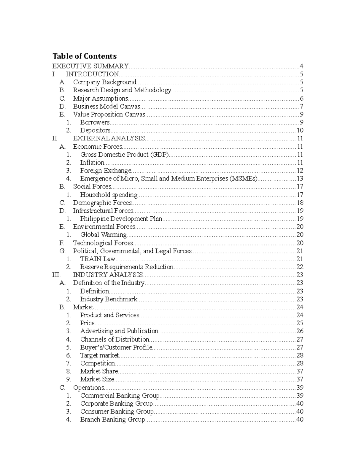 12 - Strama - Table of Contents EXECUTIVE - Studocu