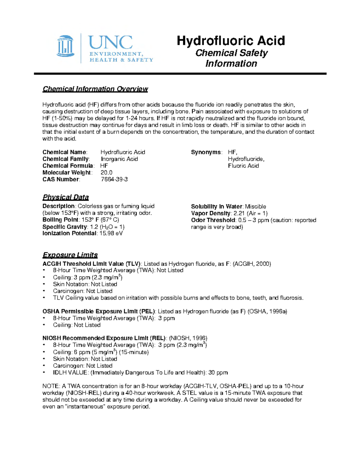 Tutorial.. chapter 4 sources - Hydrofluoric Acid Chemical Safety ...