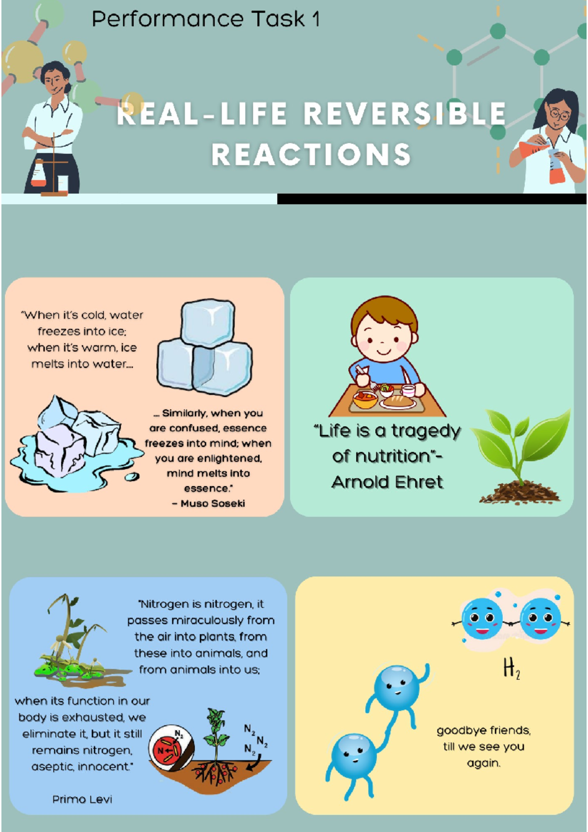 Chemistry Chem Performance Task 1 REVERSIBLE REACTIONS cold, water