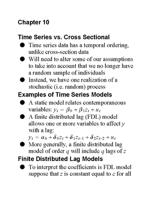 Financial Econometrics and Time Series Analysis note study ...