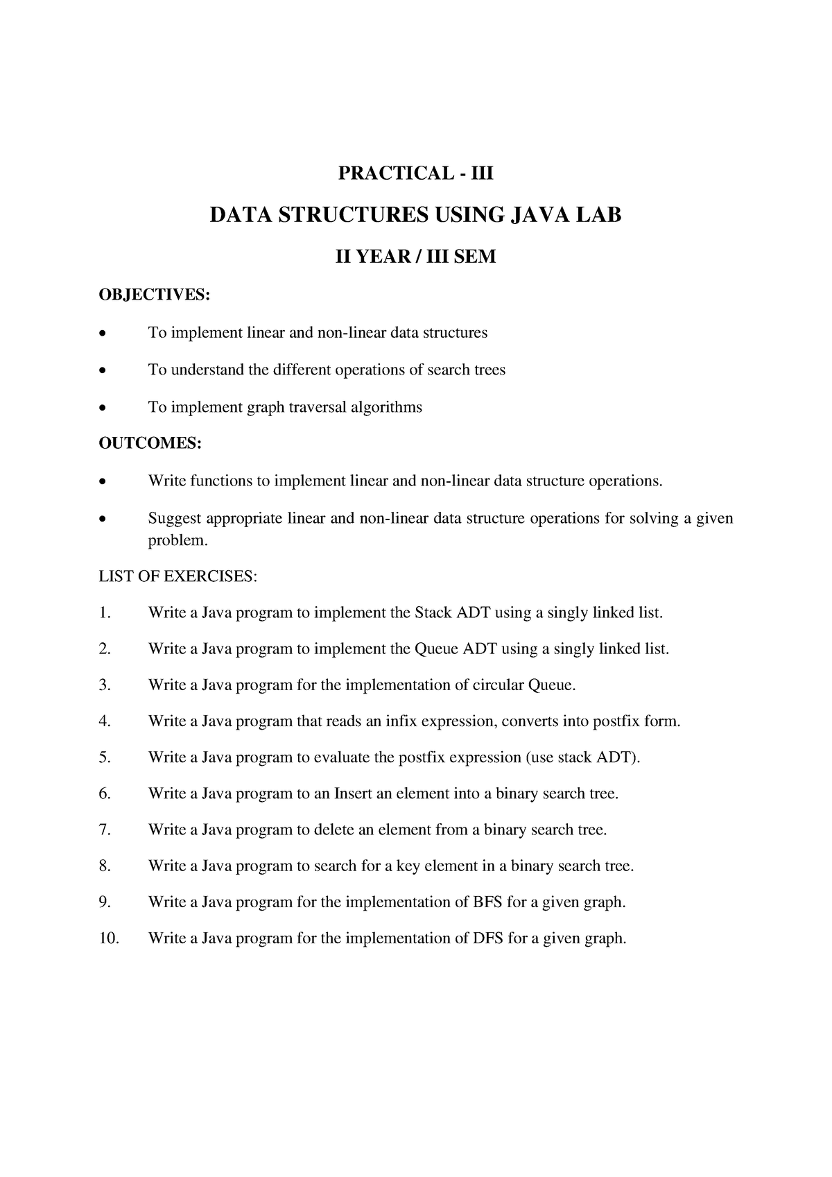 Practical Iii Data Structures Using Java Lab Practical Iii Data Structures Using Java Lab 5866