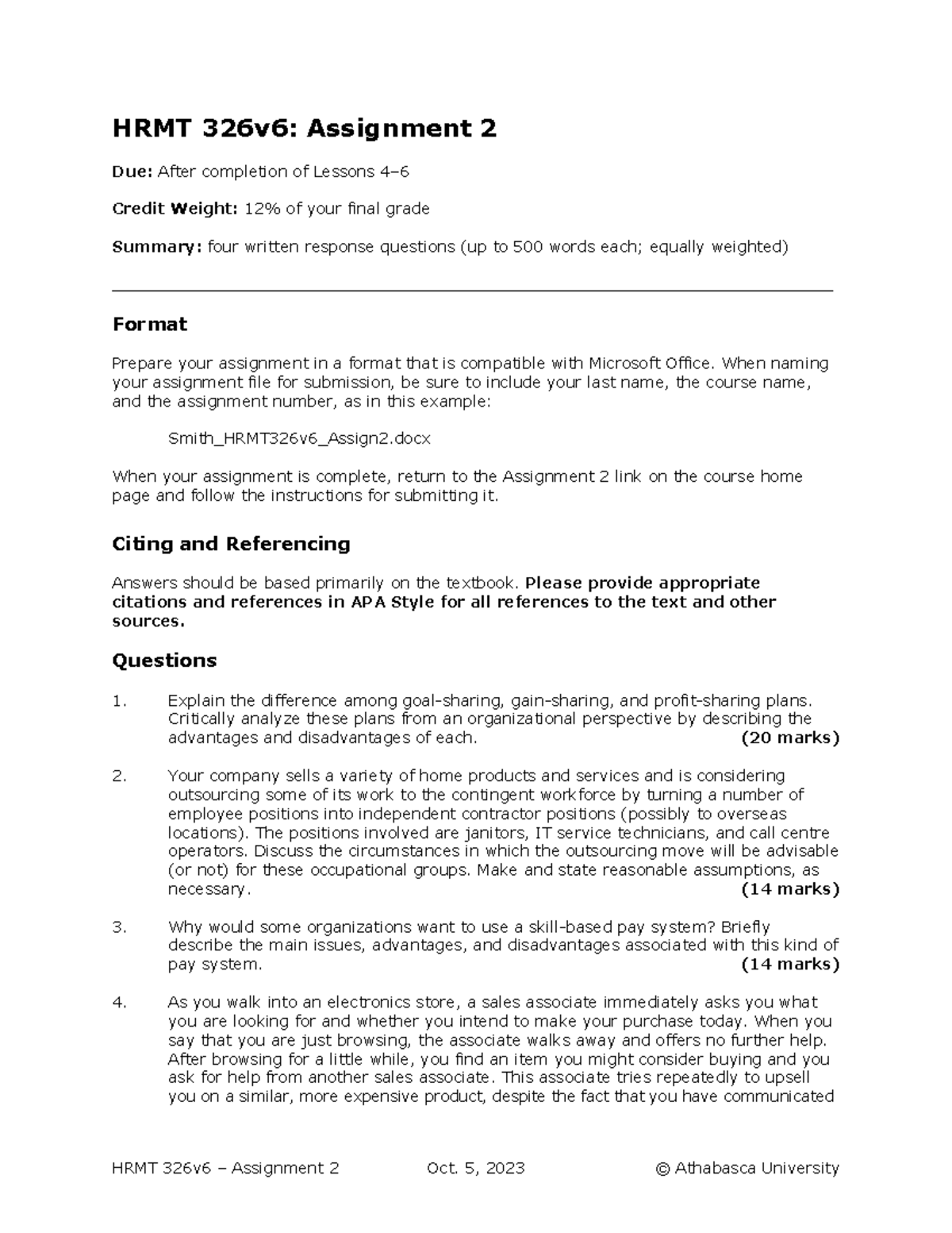 HRMT326v6 Assignment 2 - When naming your assignment file for ...