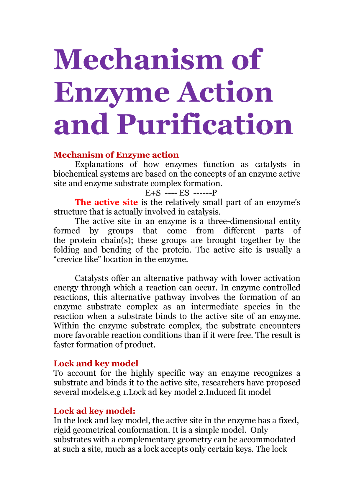 introduction to enzyme research paper