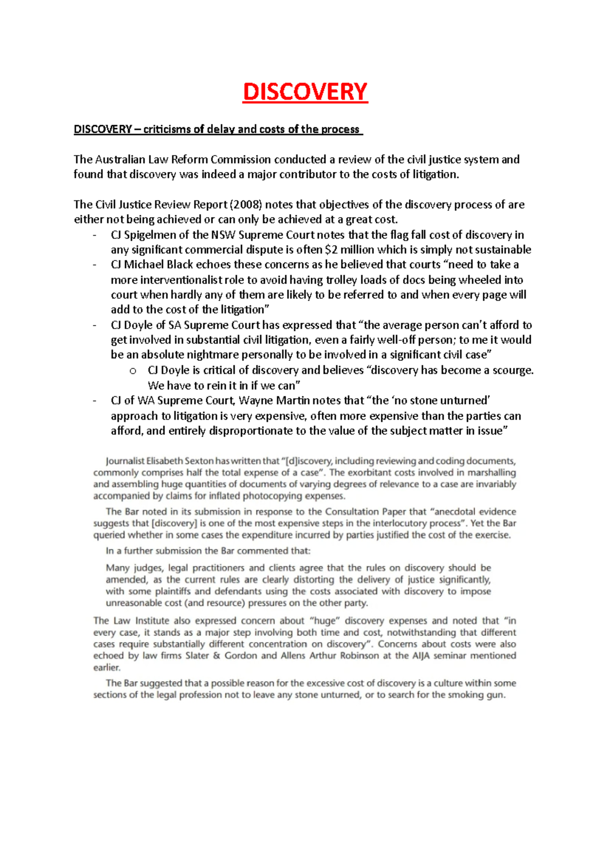 RCD - evidence gathering doc for essay - DISCOVERY DISCOVERY ...