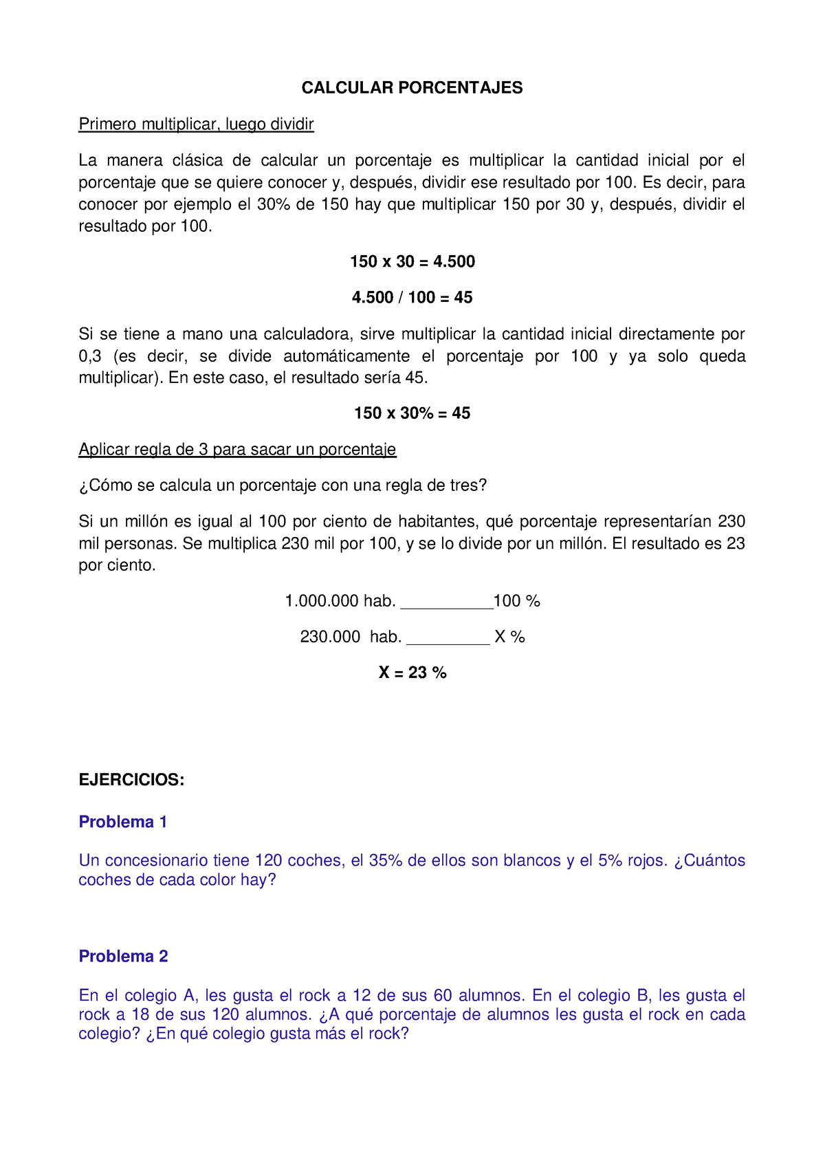 Calcular Porcentajes Calcular Porcentajes Primero Multiplicar Luego Dividir La Manera Clásica 3509