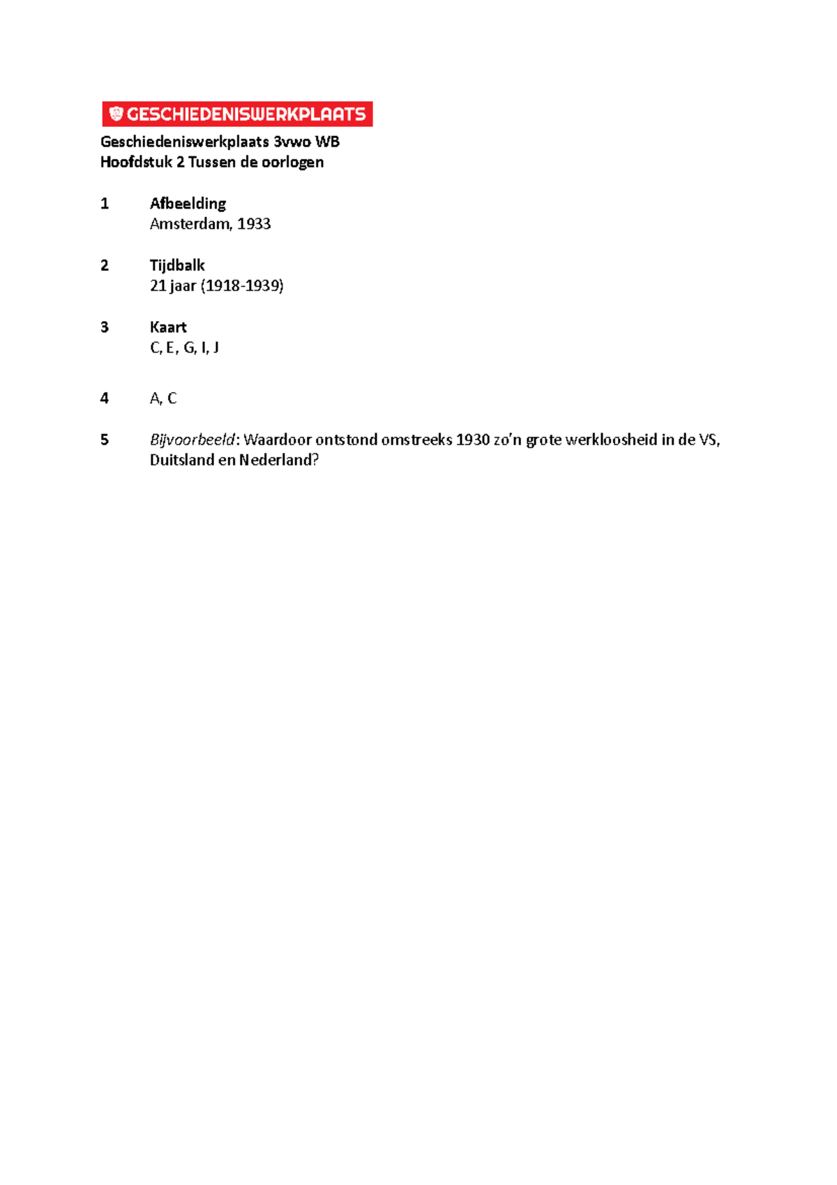 Geschiedenis Werkplaats Hoofdstuk 2 Vwo 3 Antwoorden