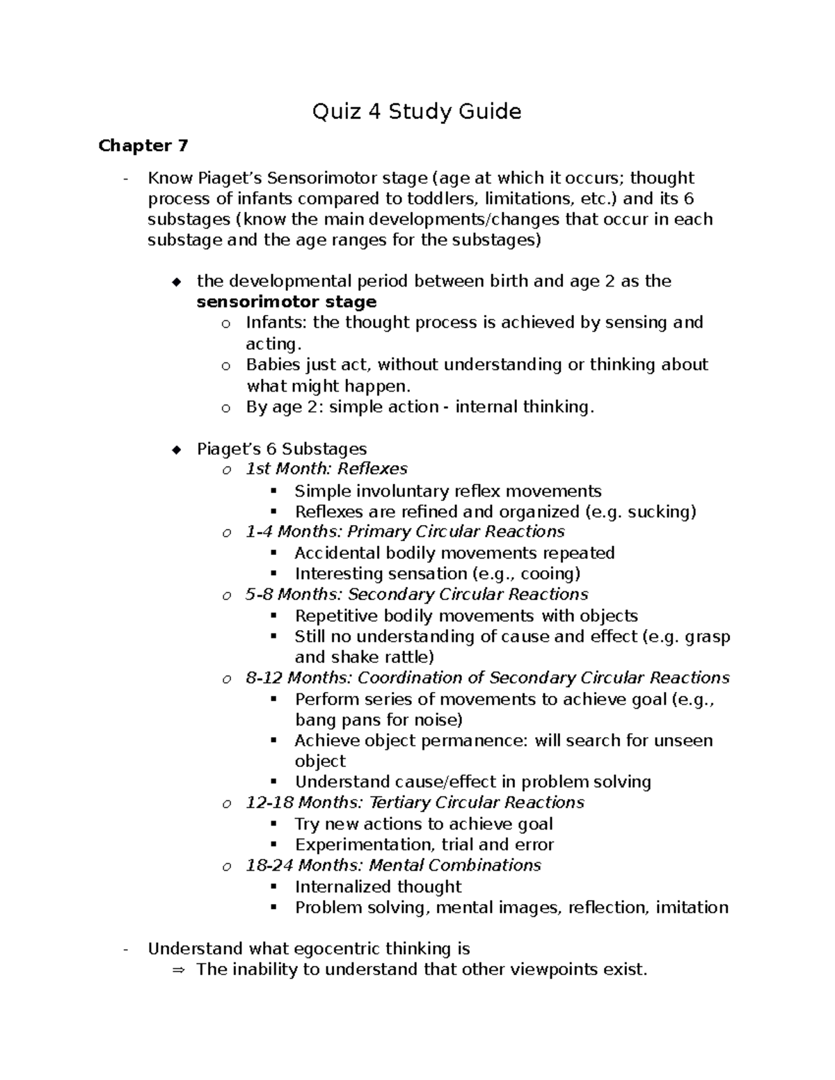 Quiz 4 Study Guide Ch 7 8 Quiz 4 Study Guide Chapter 7 Know