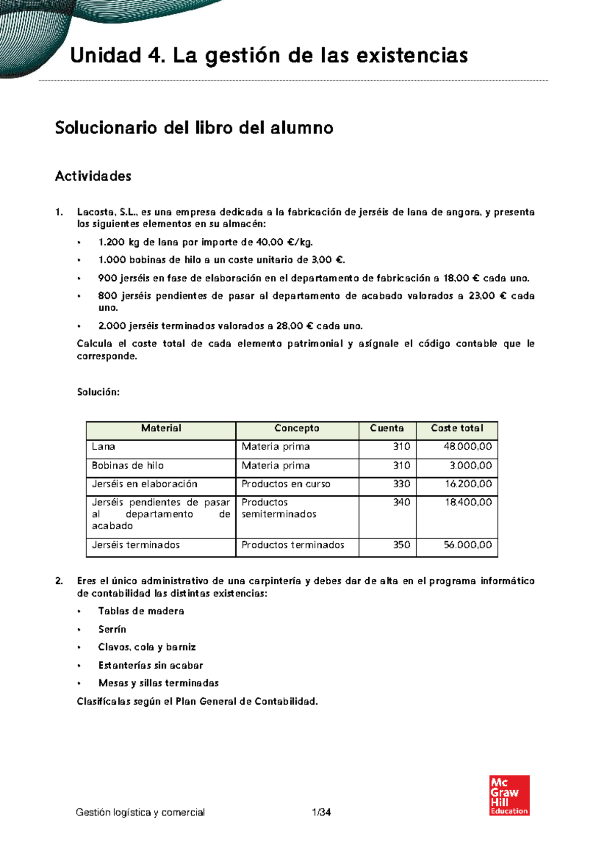 Solucionario De Gestión Logística Y Comercial TEMA 4 - Solucionario Del ...