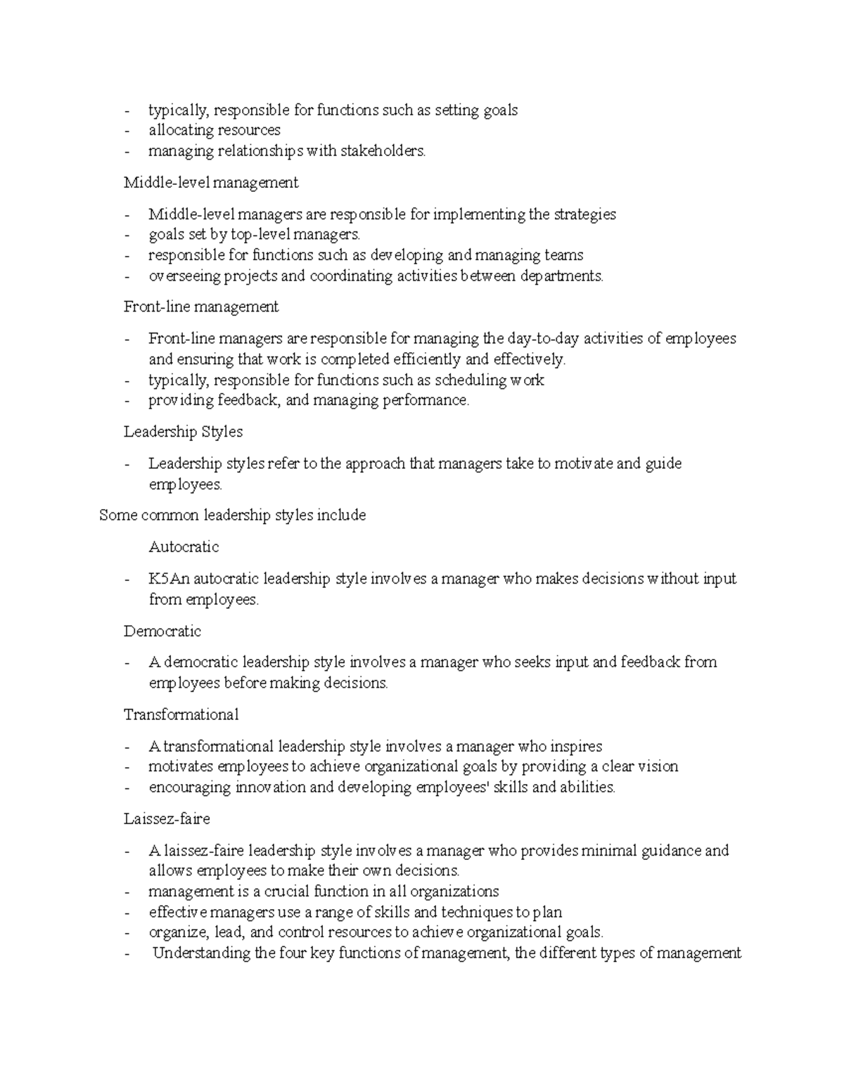 Principles OF Management Notes 2 - typically, responsible for functions ...