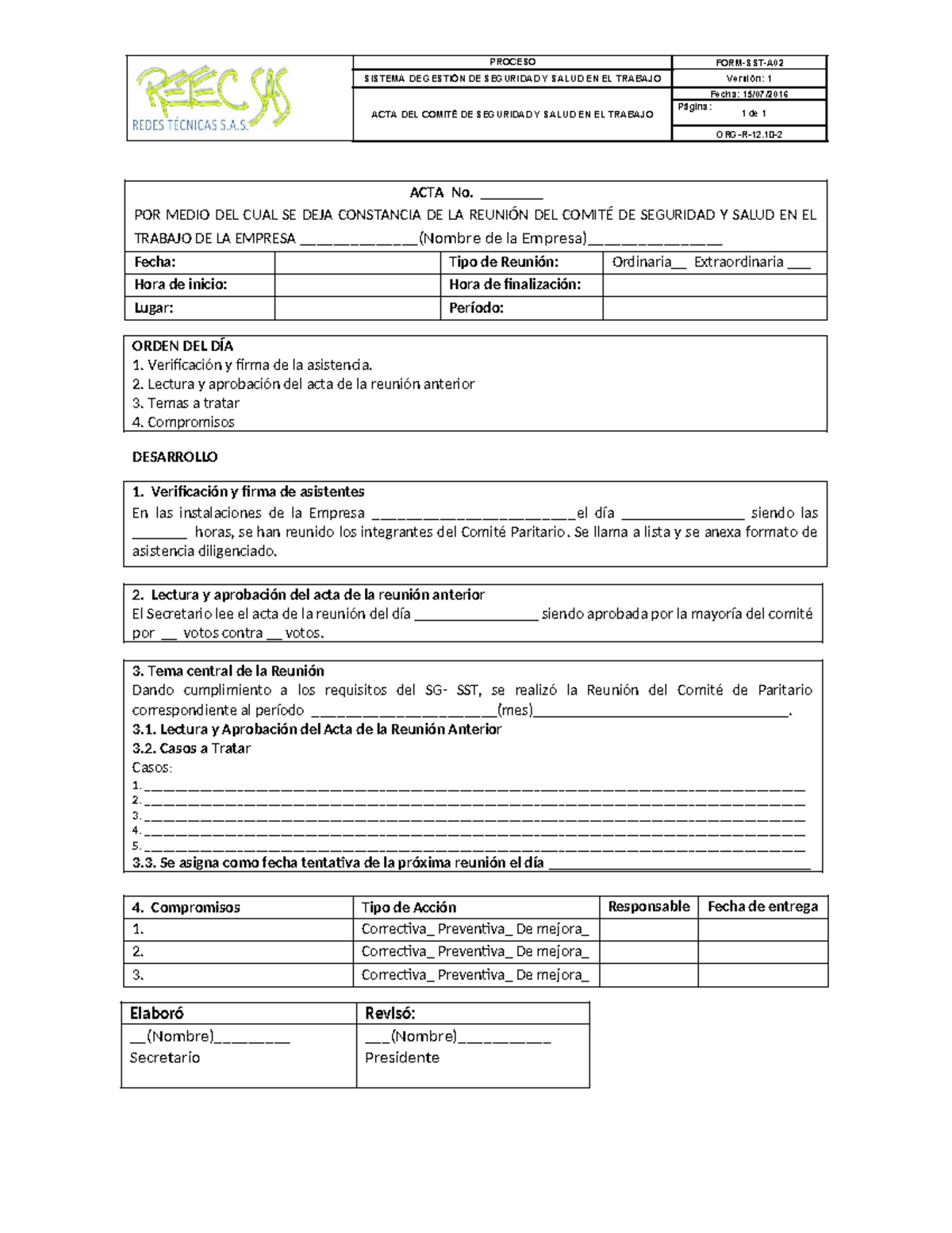 03 Acta Mensual del Comité Paritario de SST - PROCESO FORM-SST-A ...