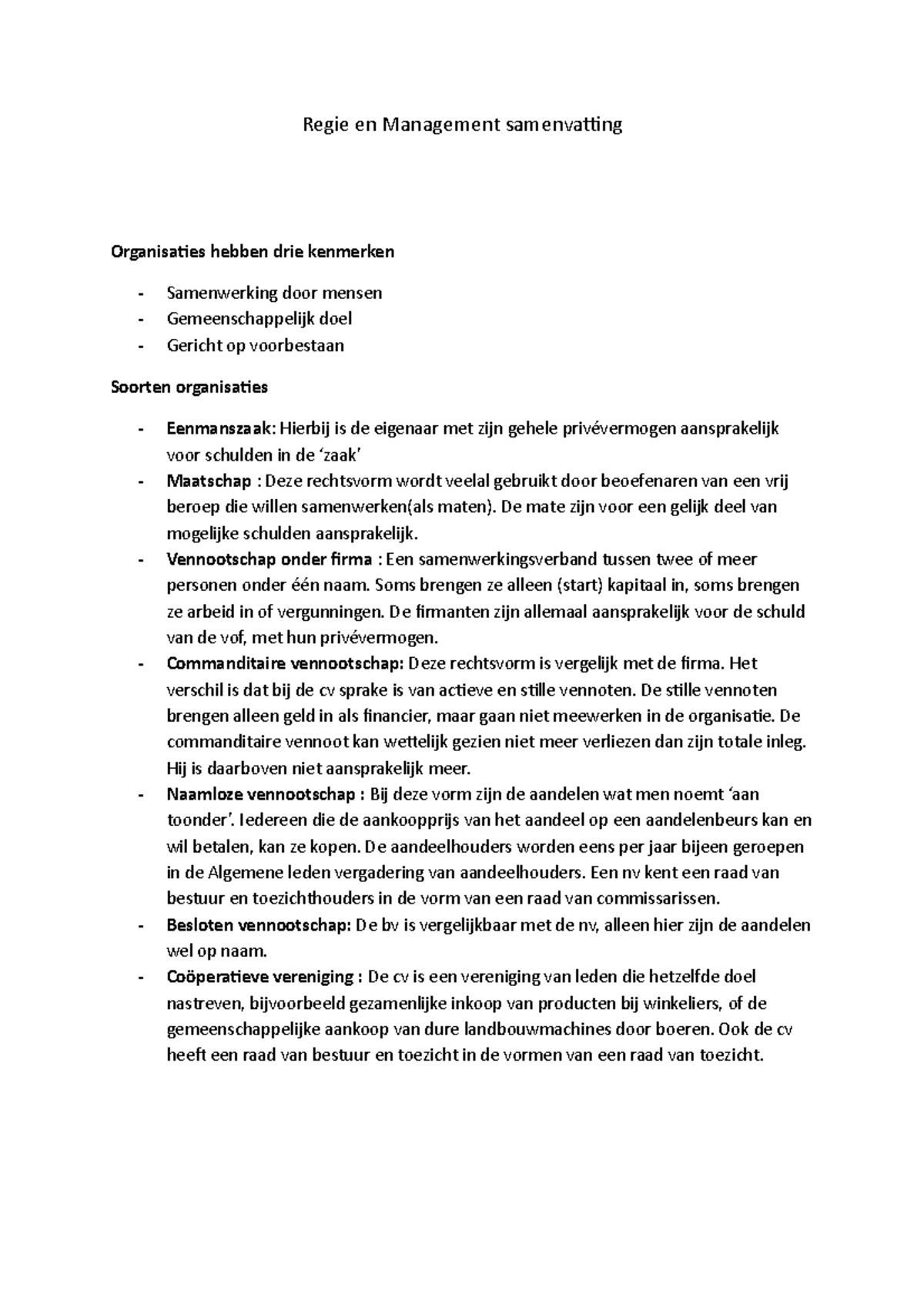 Managementsamenvatting Voorbeeld