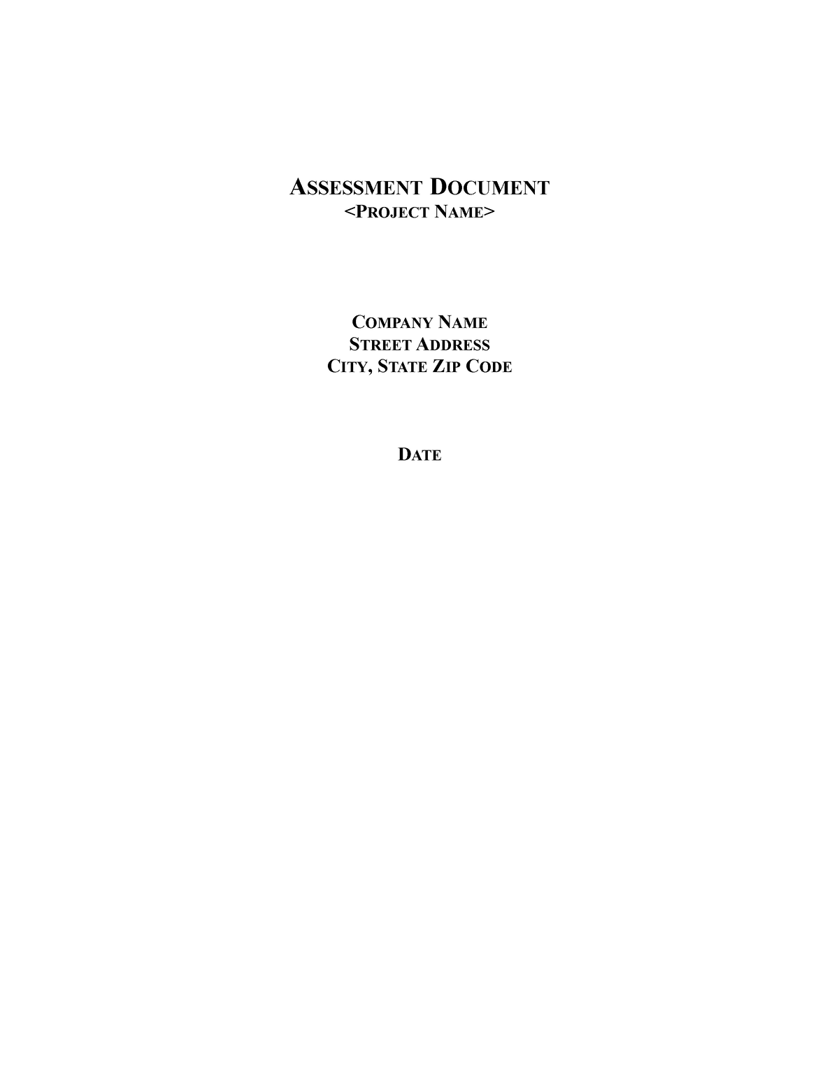 06 Assessment-Document - ASSESSMENT DOCUMENT COMPANY NAME STREET ...