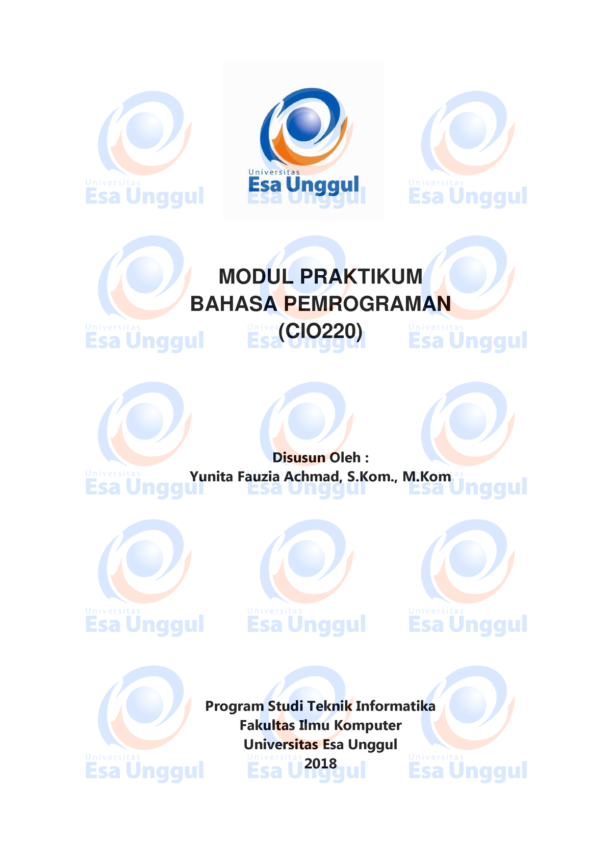 Modul Praktikum Bahasa Pemrograman - MODUL PRAKTIKUM BAHASA PEMROGRAMAN ...