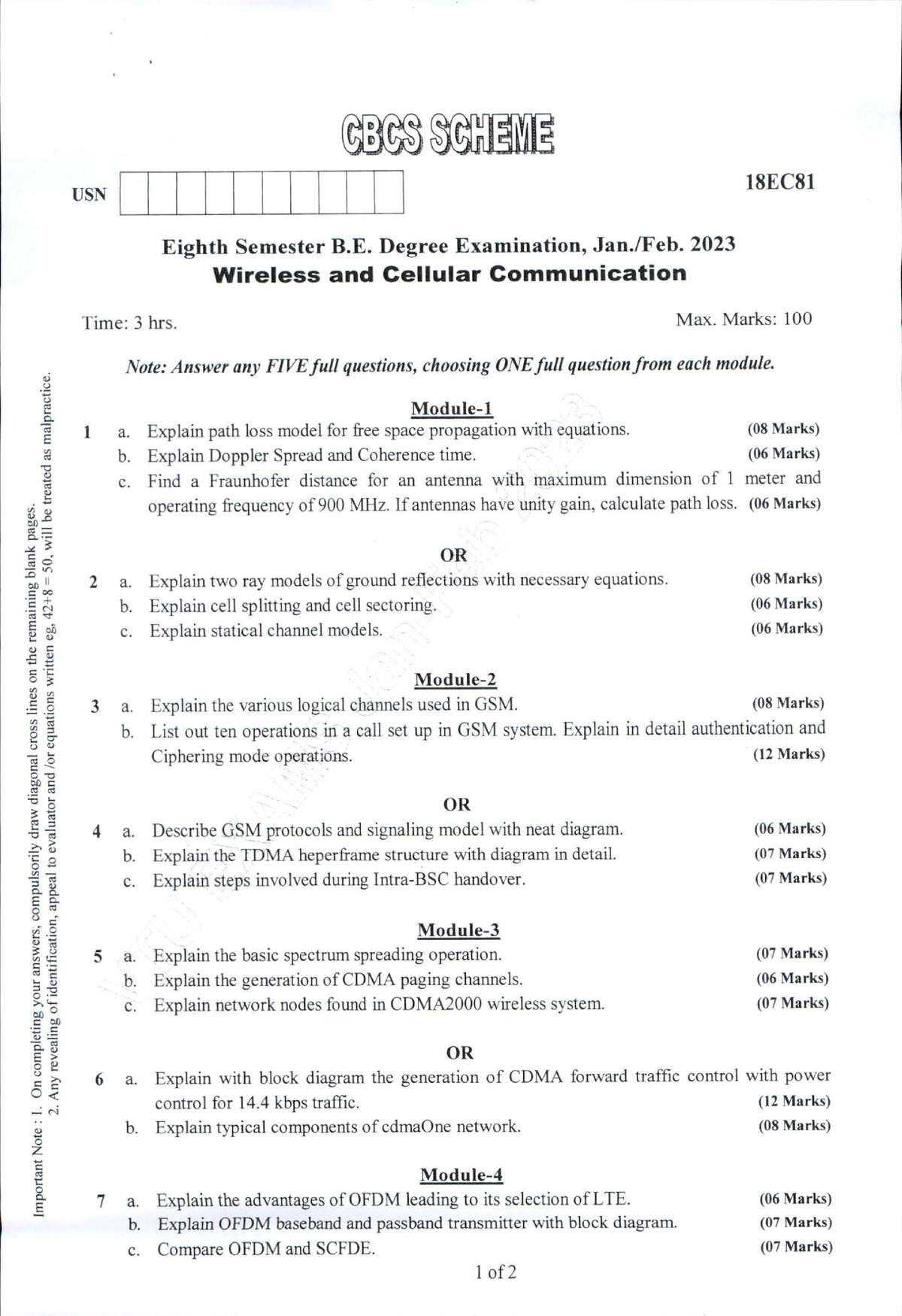 SCH 18EC81 - Electronic And Communication - Studocu