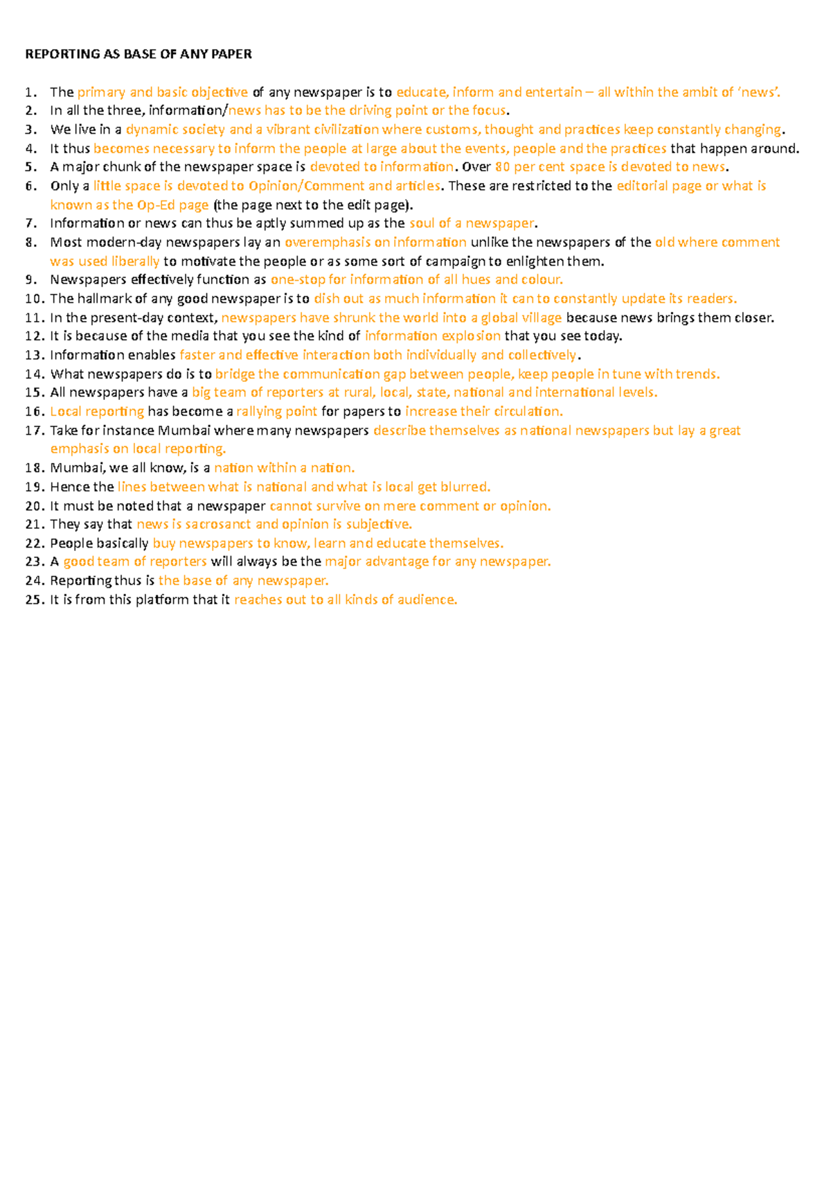 #Reporting as a Base of Any Paper (1) - REPORTING AS BASE OF ANY PAPER ...